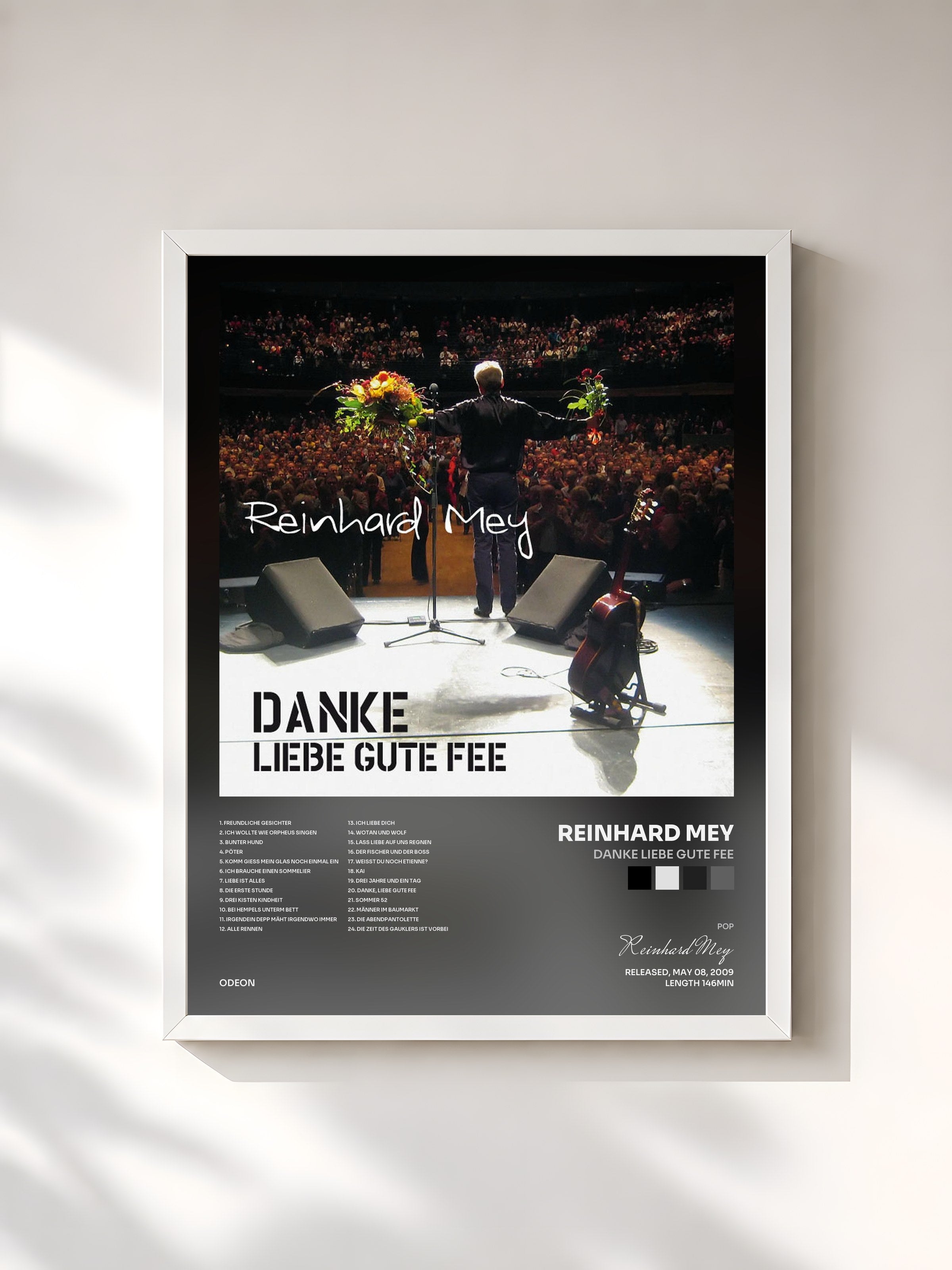 #blanc Tableau de l'album Danke Liebe Gute Fee de Reinhard Mey, cadre blanc, imprimé et encadré en France