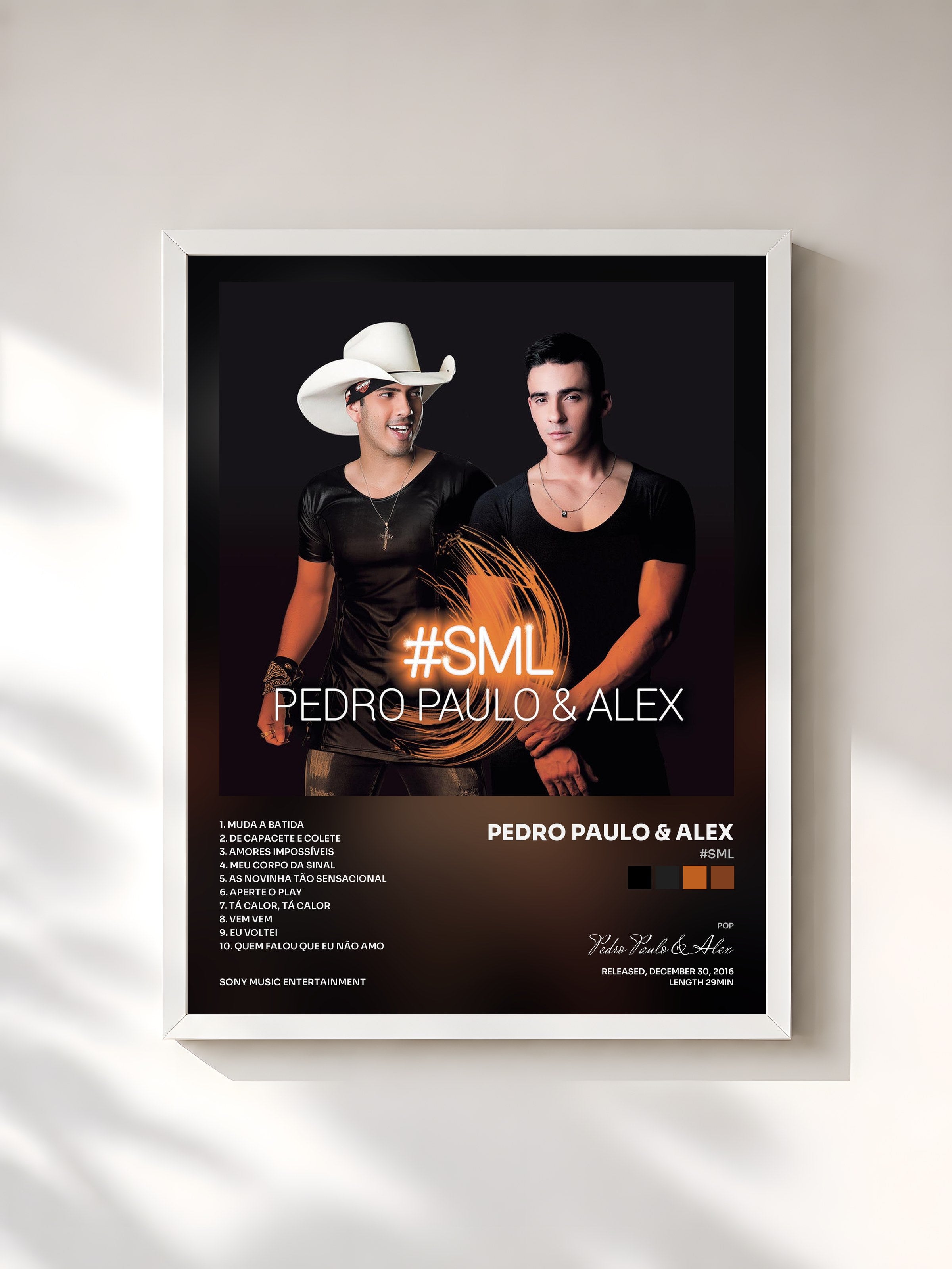 #blanc Tableau de l'album #SML de Pedro Paulo & Alex, cadre blanc, imprimé et encadré en France