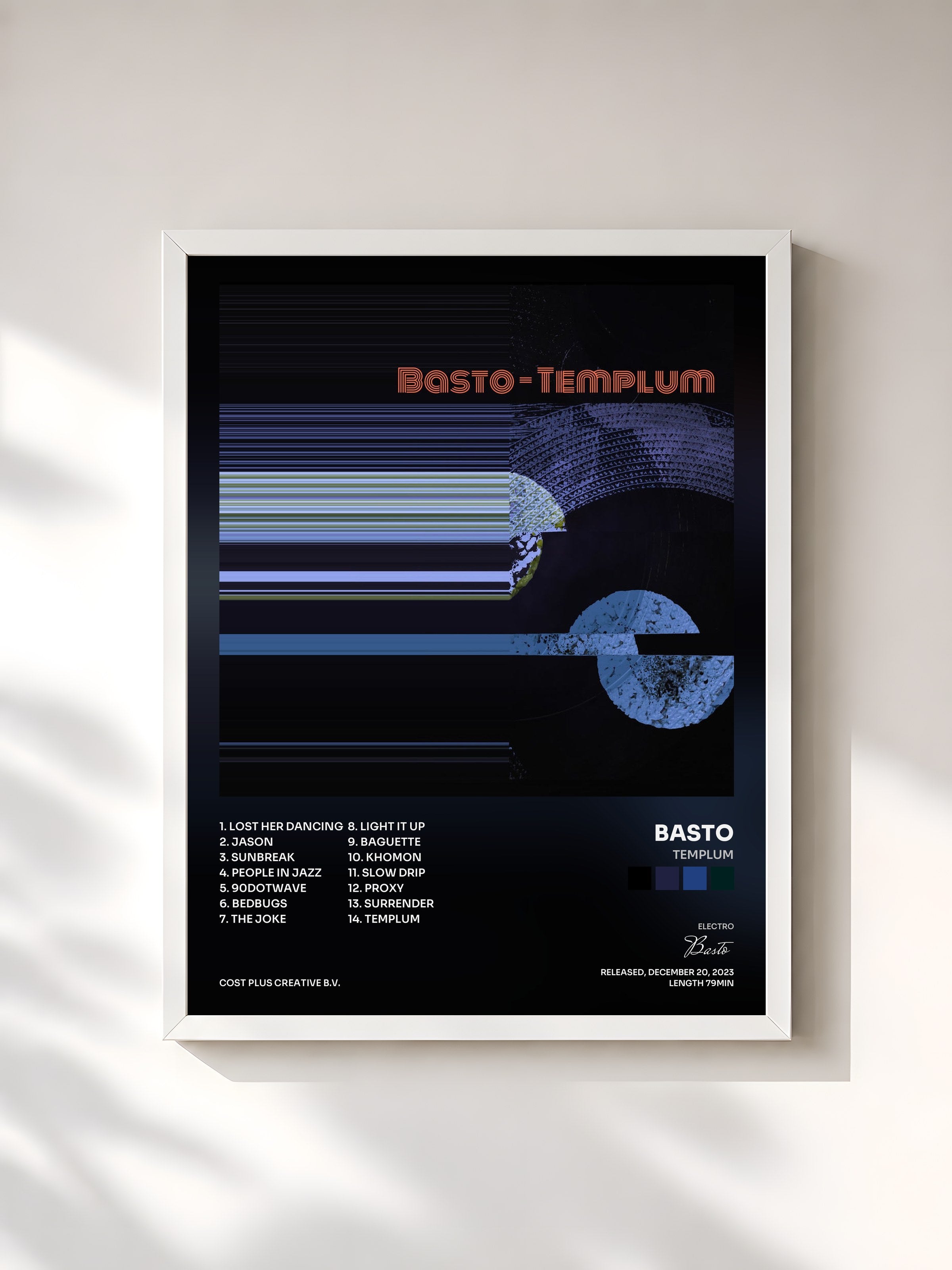 #blanc Tableau de l'album Templum de Basto, cadre blanc, imprimé et encadré en France