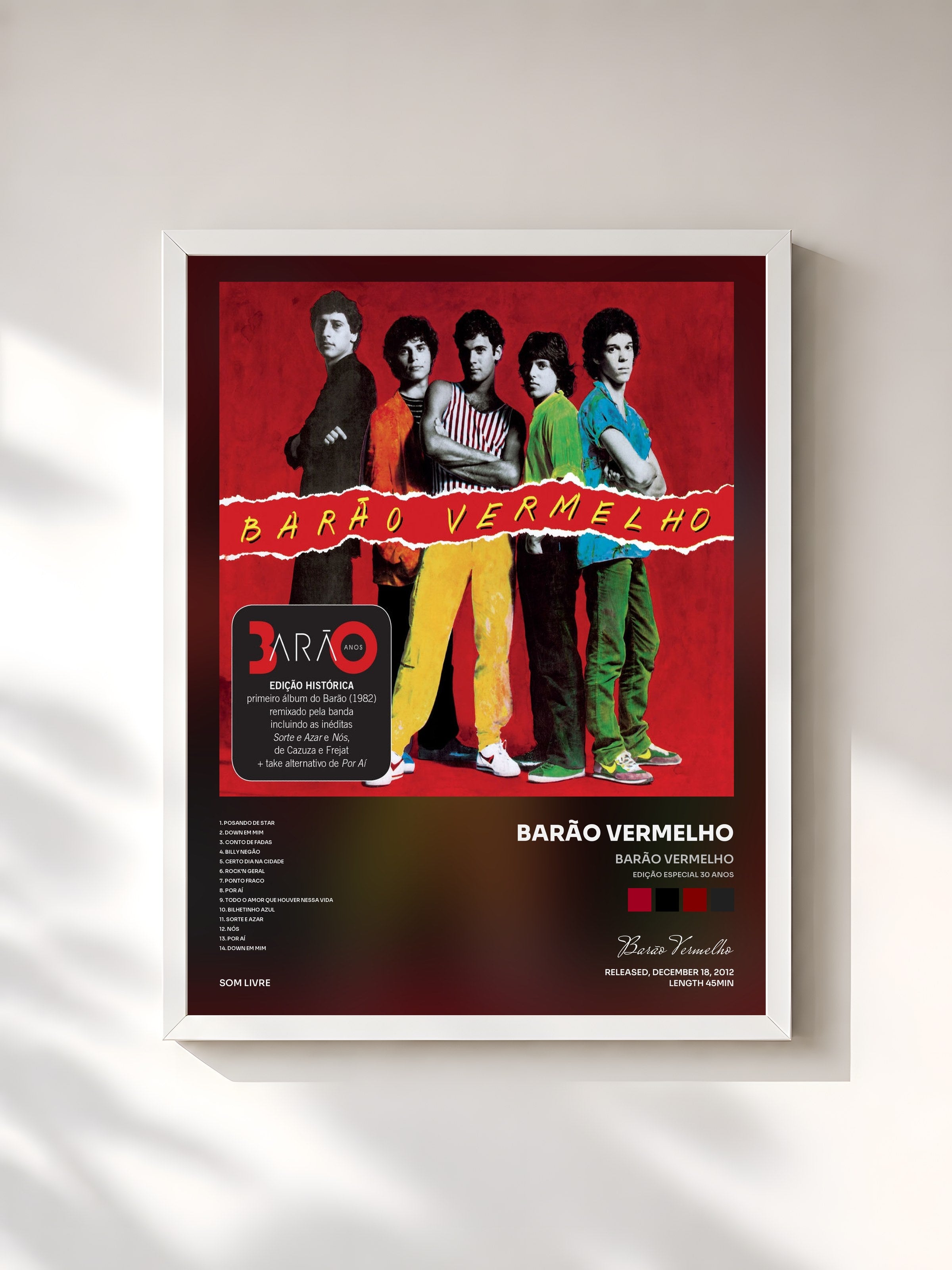 #blanc Tableau de l'album Barão Vermelho (Edição Especial 30 Anos) de Barão Vermelho, cadre blanc, imprimé et encadré en France