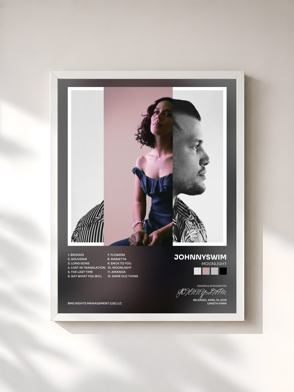 #blanc Moonlight di JOHNNYSWIM in stampa incorniciata, cornice bianca, stampata e incorniciata in Francia