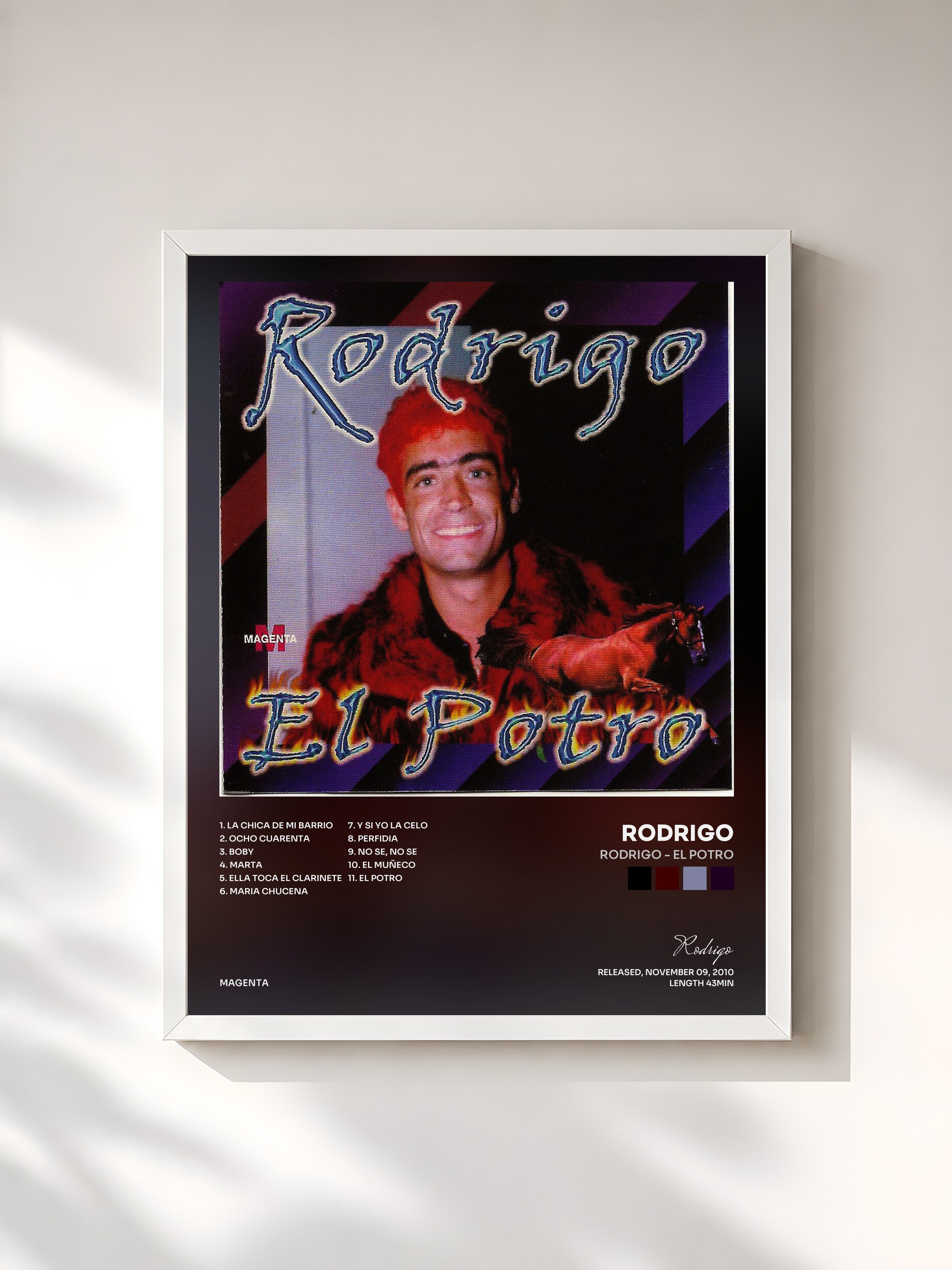 #blanc Tableau de l'album Rodrigo - El potro de Rodrigo, cadre blanc, imprimé et encadré en France