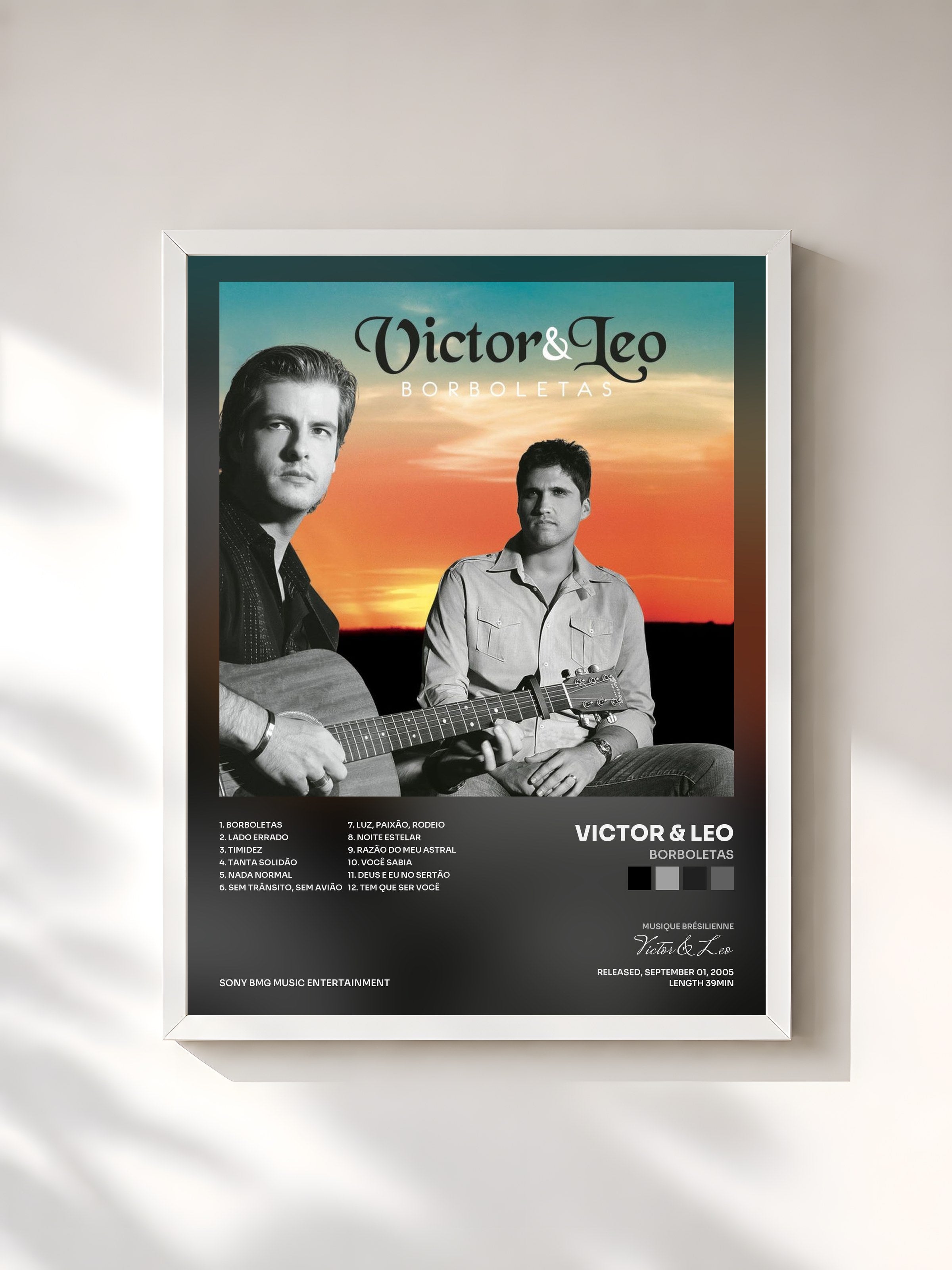 #blanc Tableau de l'album Borboletas de Victor & Leo, cadre blanc, imprimé et encadré en France