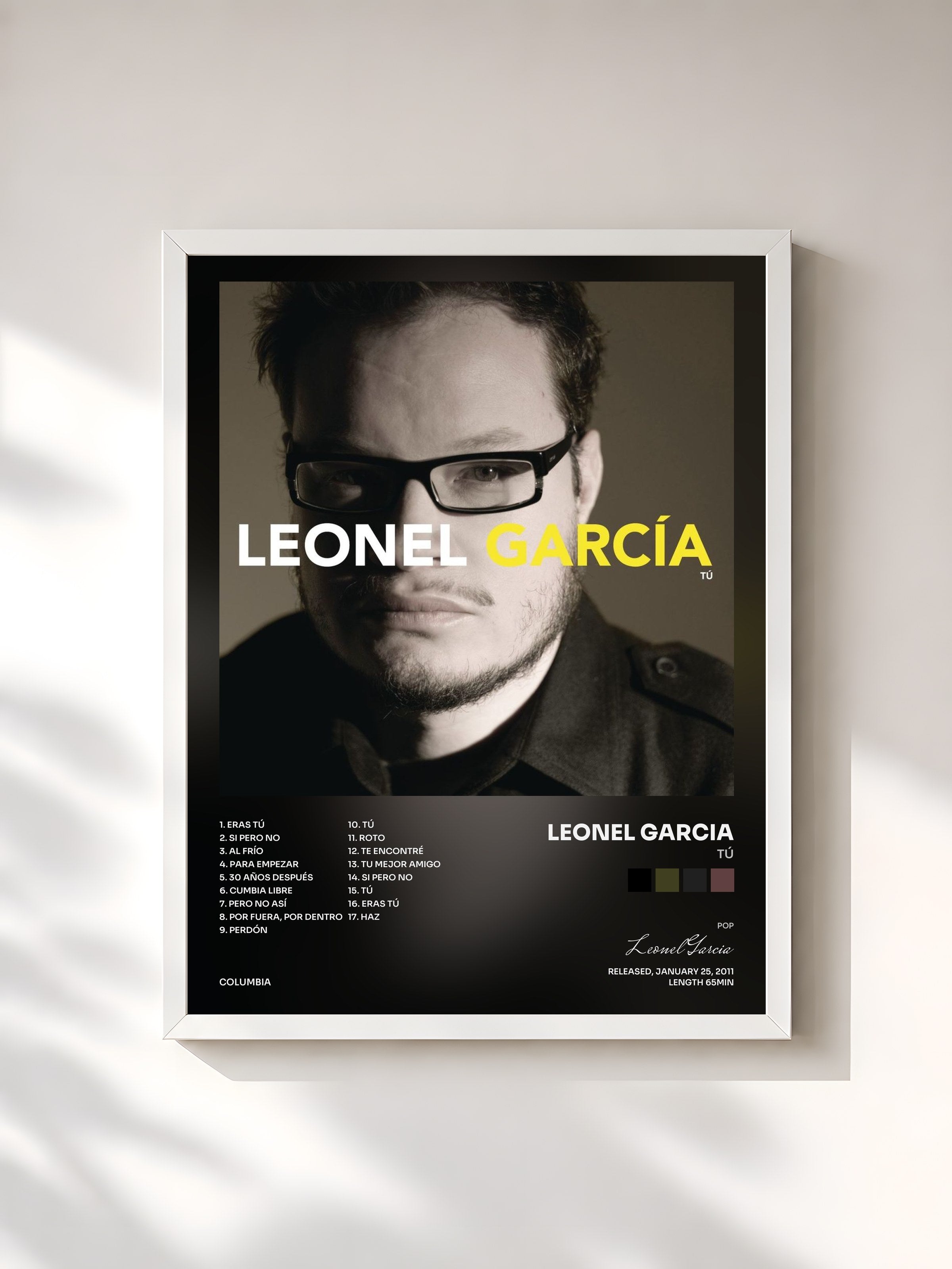 #blanc Tableau de l'album Tú de Leonel Garcia, cadre blanc, imprimé et encadré en France