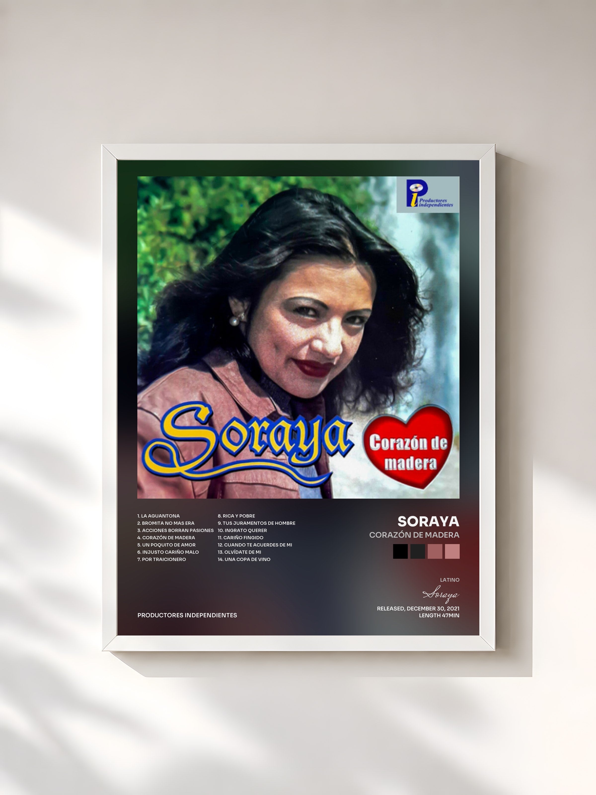 #blanc Tableau de l'album Corazón de Madera de Soraya, cadre blanc, imprimé et encadré en France