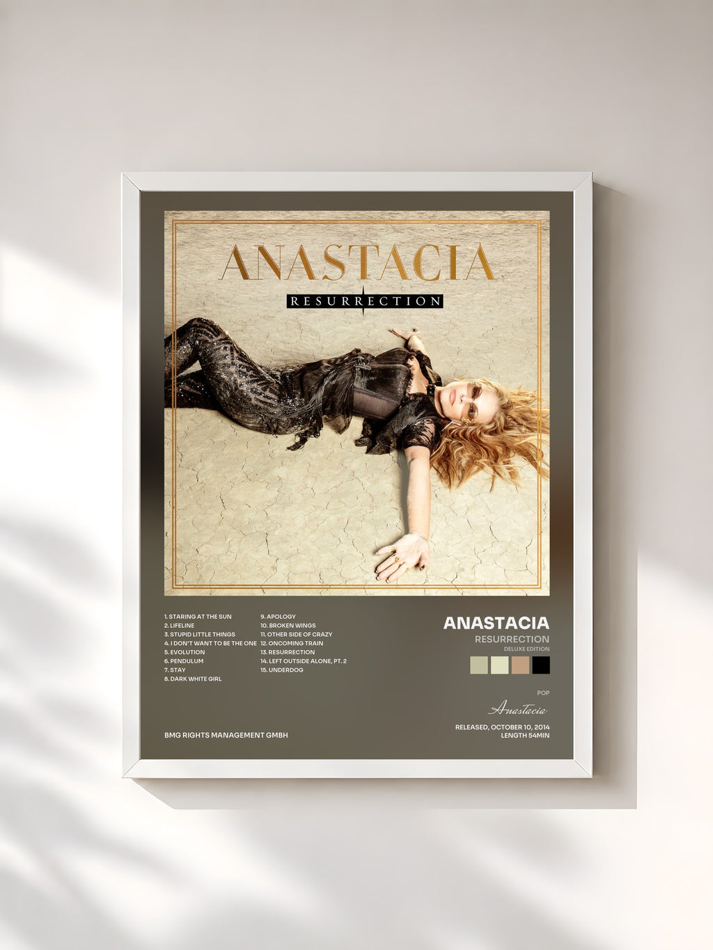 #blanc Tableau de l'album Resurrection (Deluxe Edition) de Anastacia, cadre blanc, imprimé et encadré en France