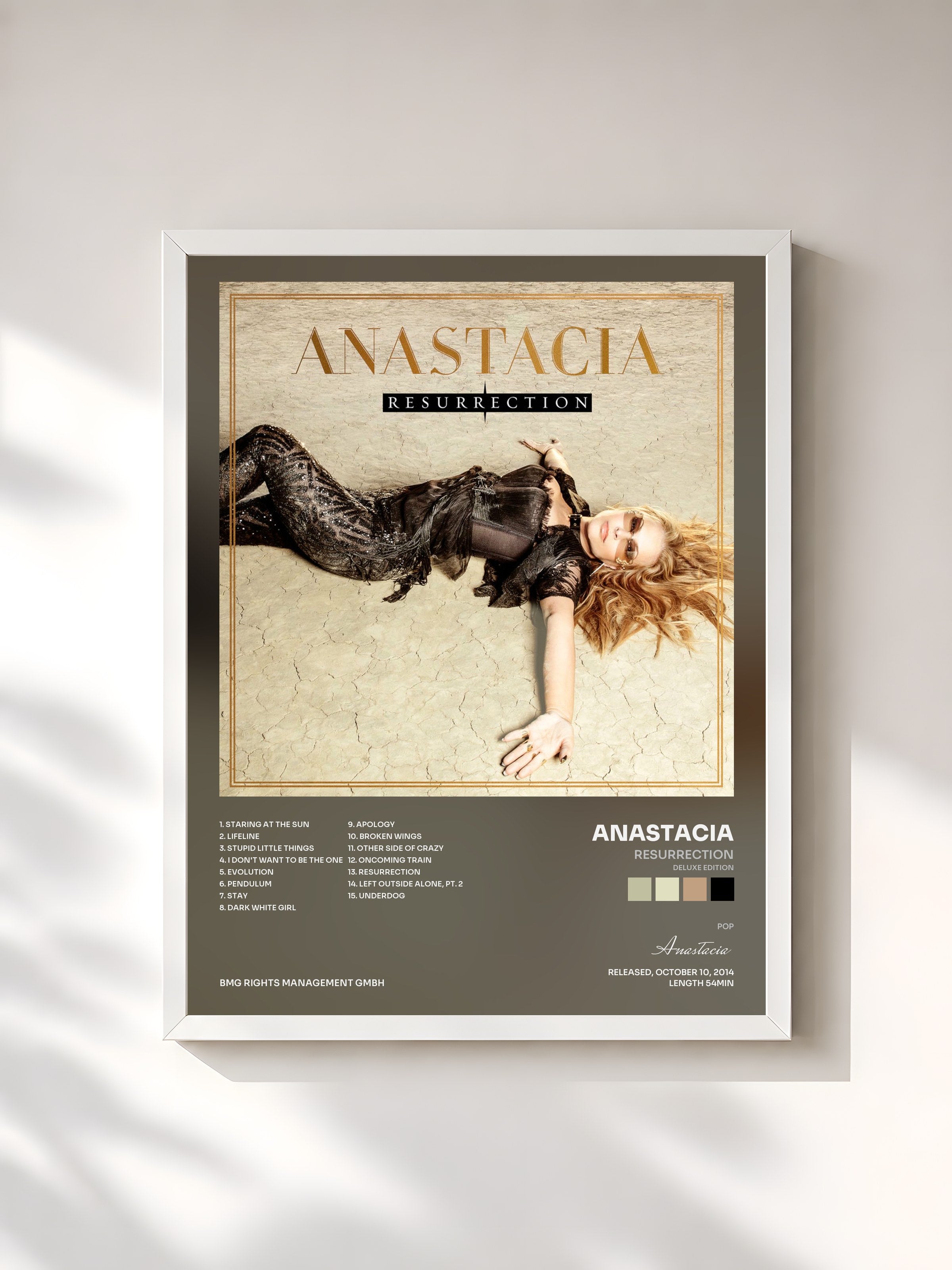 #blanc Tableau de l'album Resurrection (Deluxe Edition) de Anastacia, cadre blanc, imprimé et encadré en France