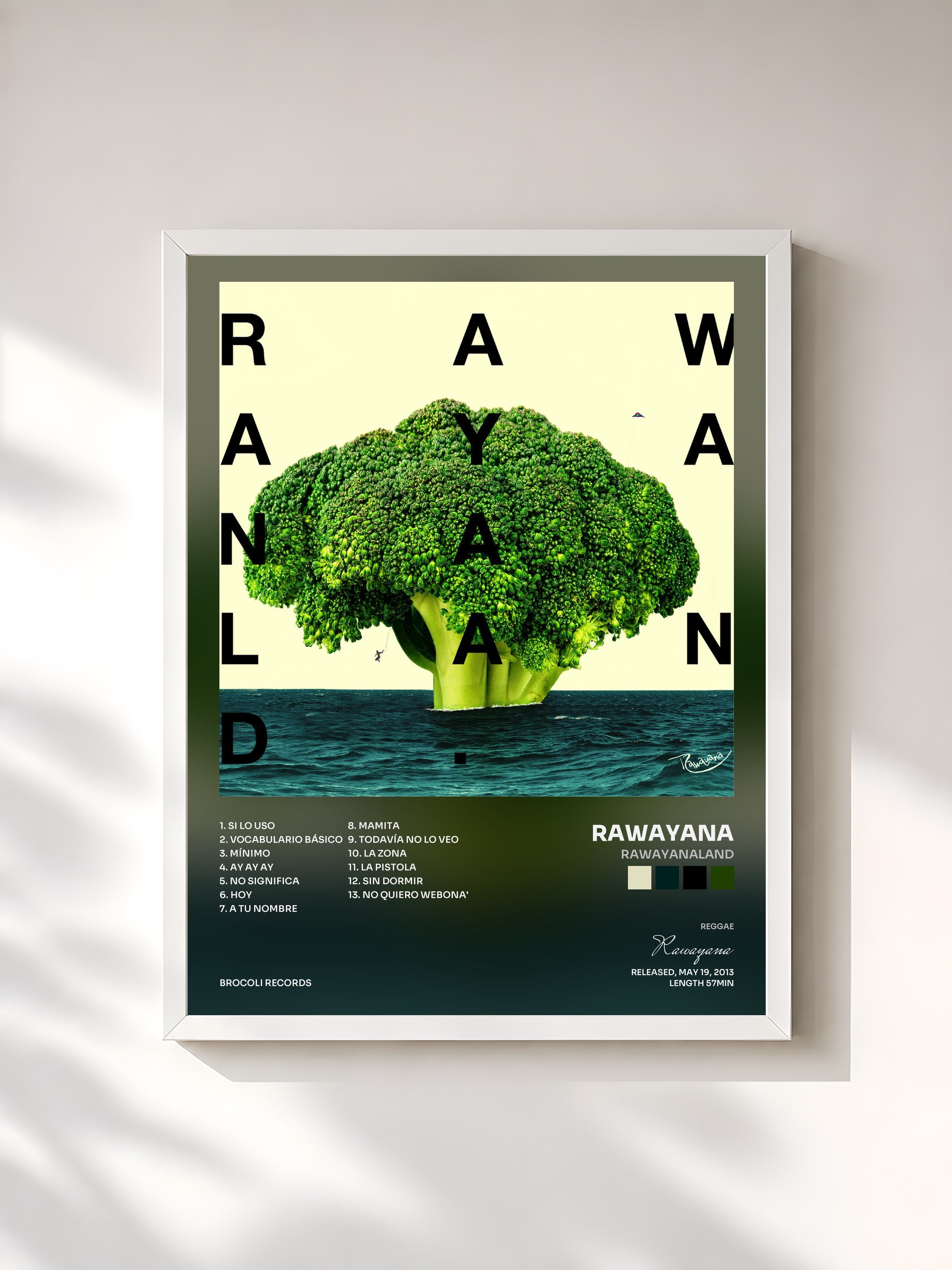 #blanc Tableau de l'album RawayanaLand de Rawayana, cadre blanc, imprimé et encadré en France
