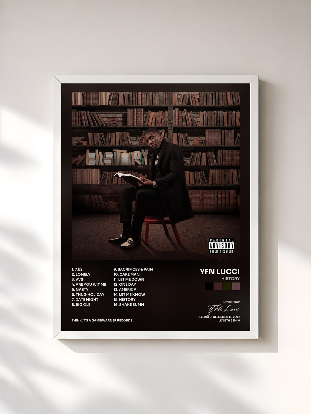 #blanc HIStory von YFN Lucci als gerahmter Kunstdruck, weißer Rahmen, gedruckt und gerahmt in Frankreich