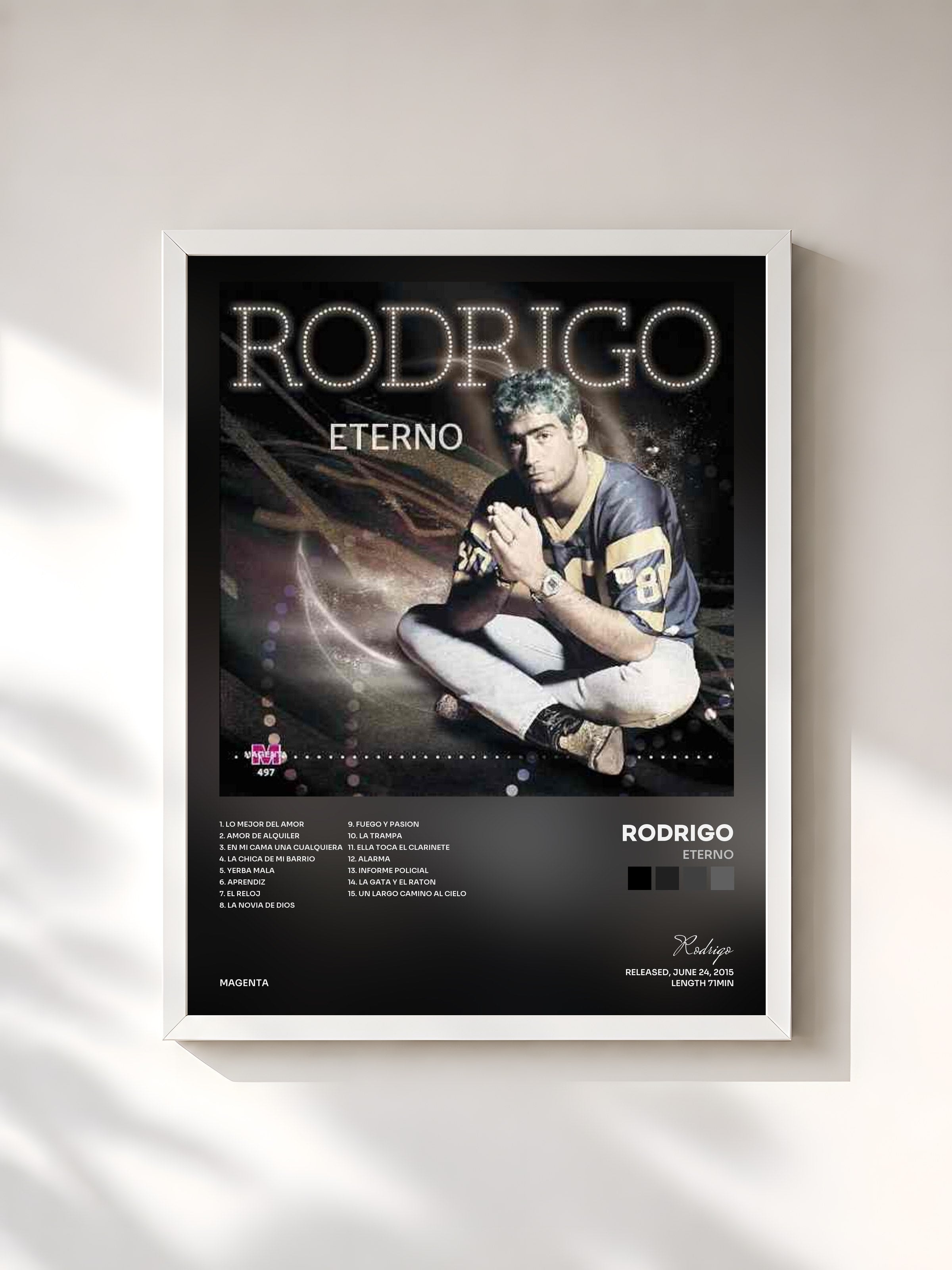 #blanc Tableau de l'album Eterno de Rodrigo, cadre blanc, imprimé et encadré en France