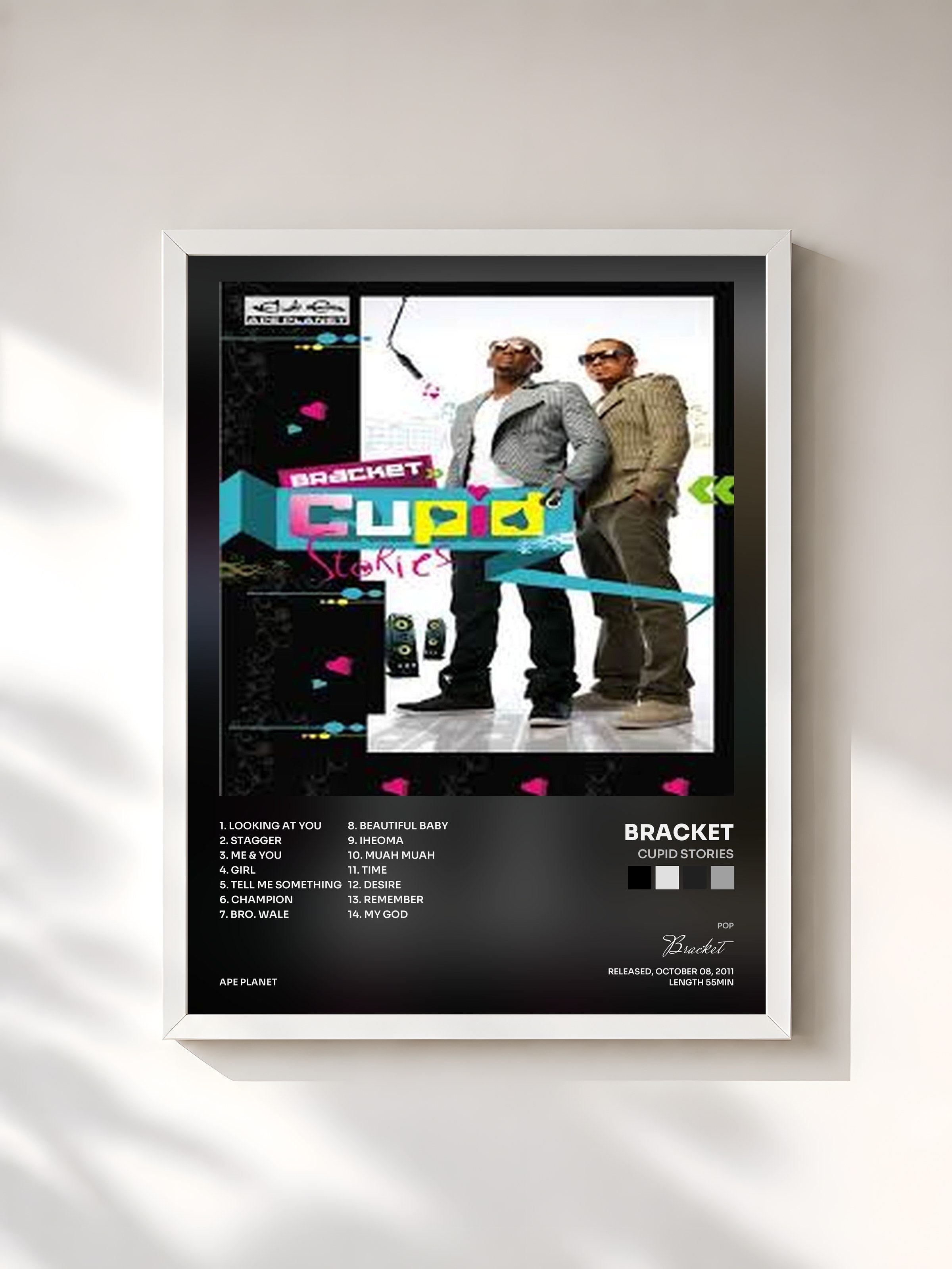 #blanc Tableau de l'album Cupid Stories de Bracket, cadre blanc, imprimé et encadré en France