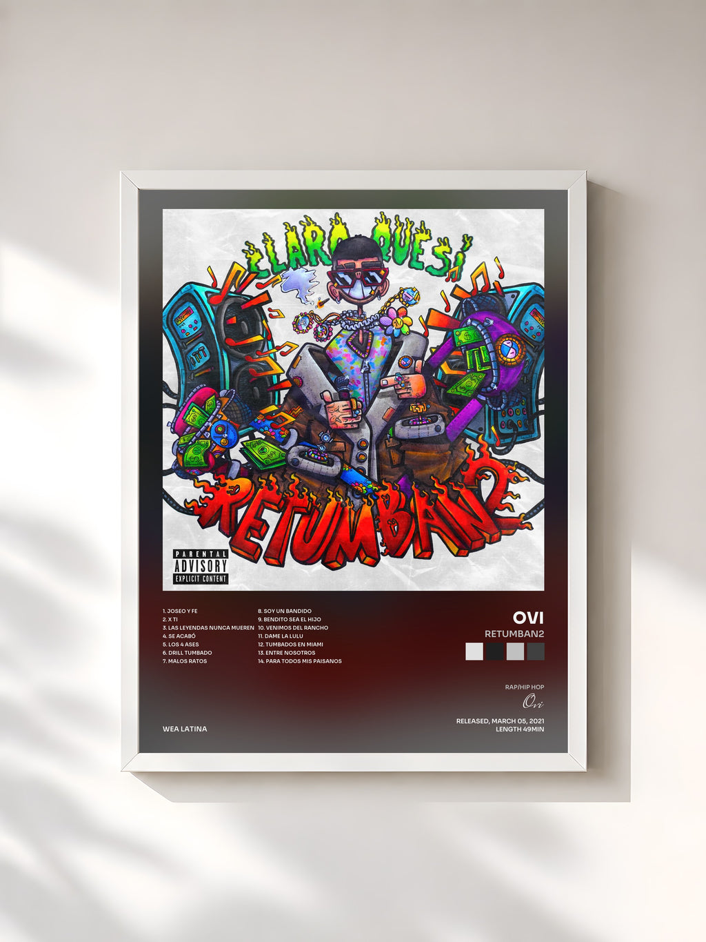#blanc Tableau de l'album Retumban2 de Ovi, cadre blanc, imprimé et encadré en France