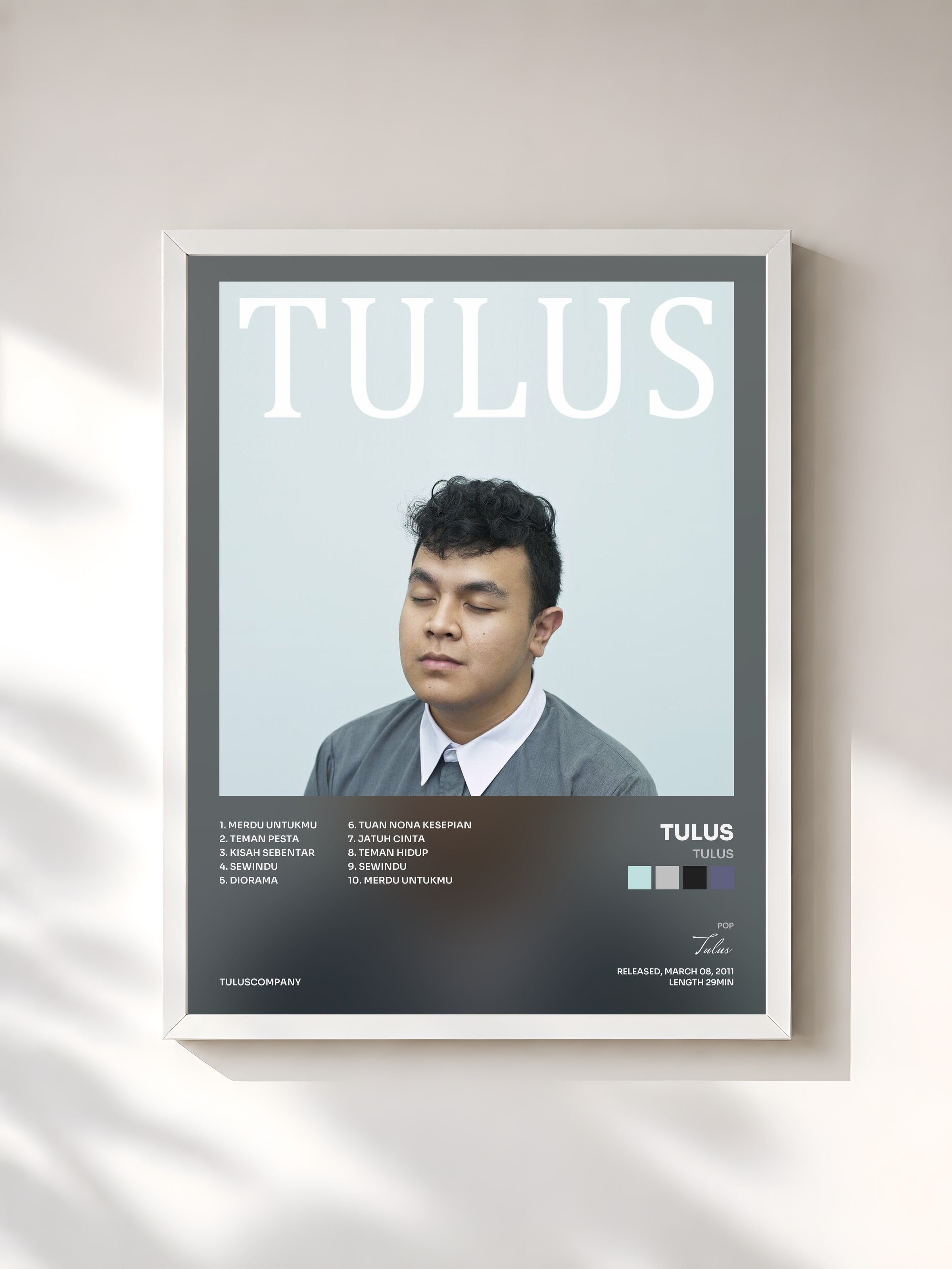 #blanc Tableau de l'album Tulus de Tulus, cadre blanc, imprimé et encadré en France