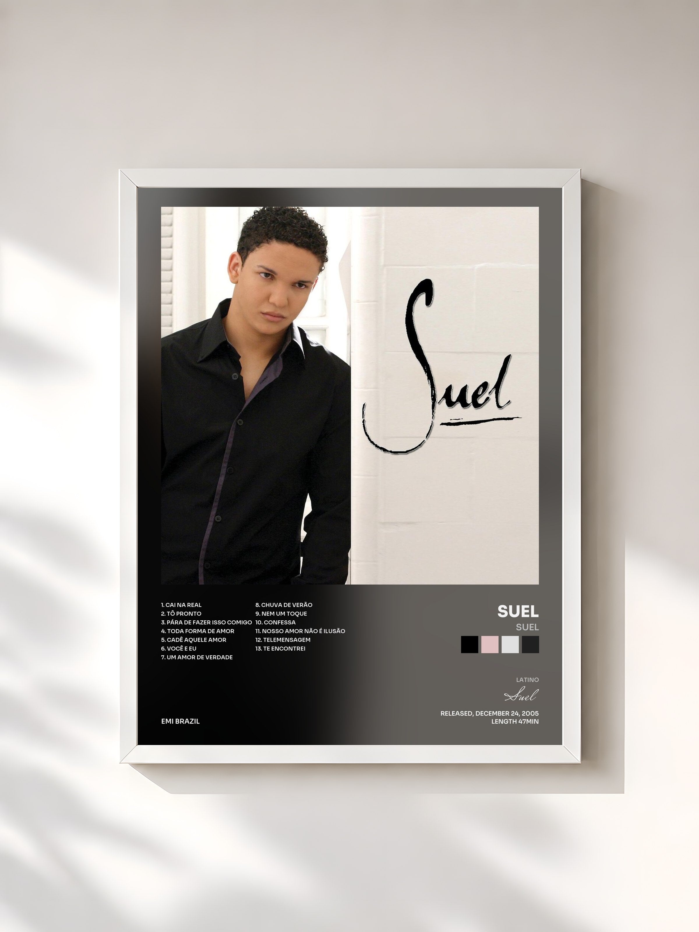 #blanc Tableau de l'album Suel de Suel, cadre blanc, imprimé et encadré en France