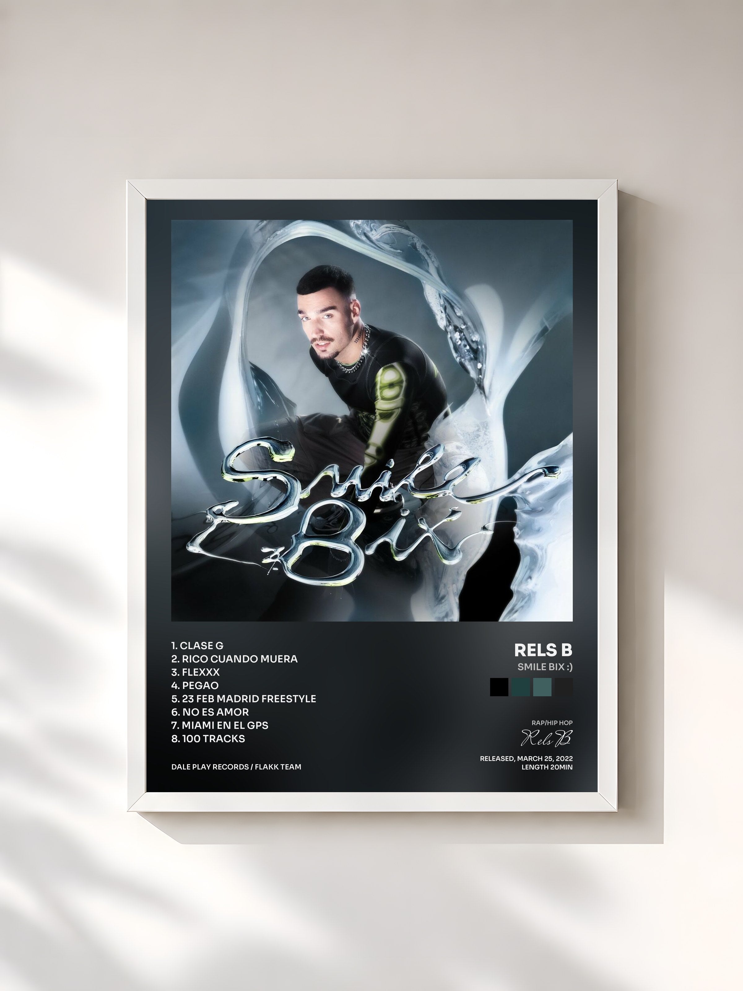 #blanc Tableau de l'album SMILE BIX :) de Rels B, cadre blanc, imprimé et encadré en France