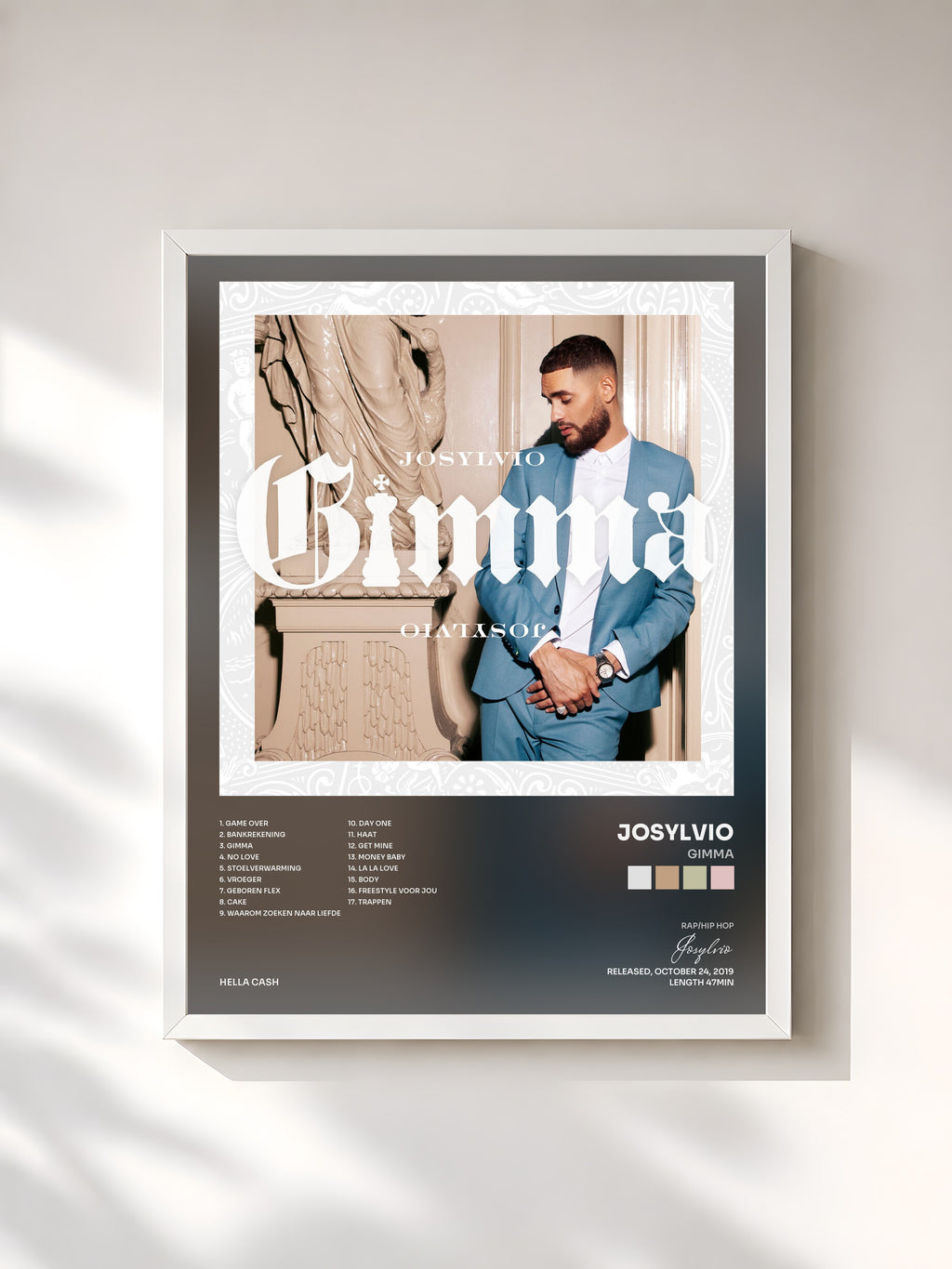 #blanc Tableau de l'album Gimma de Josylvio, cadre blanc, imprimé et encadré en France