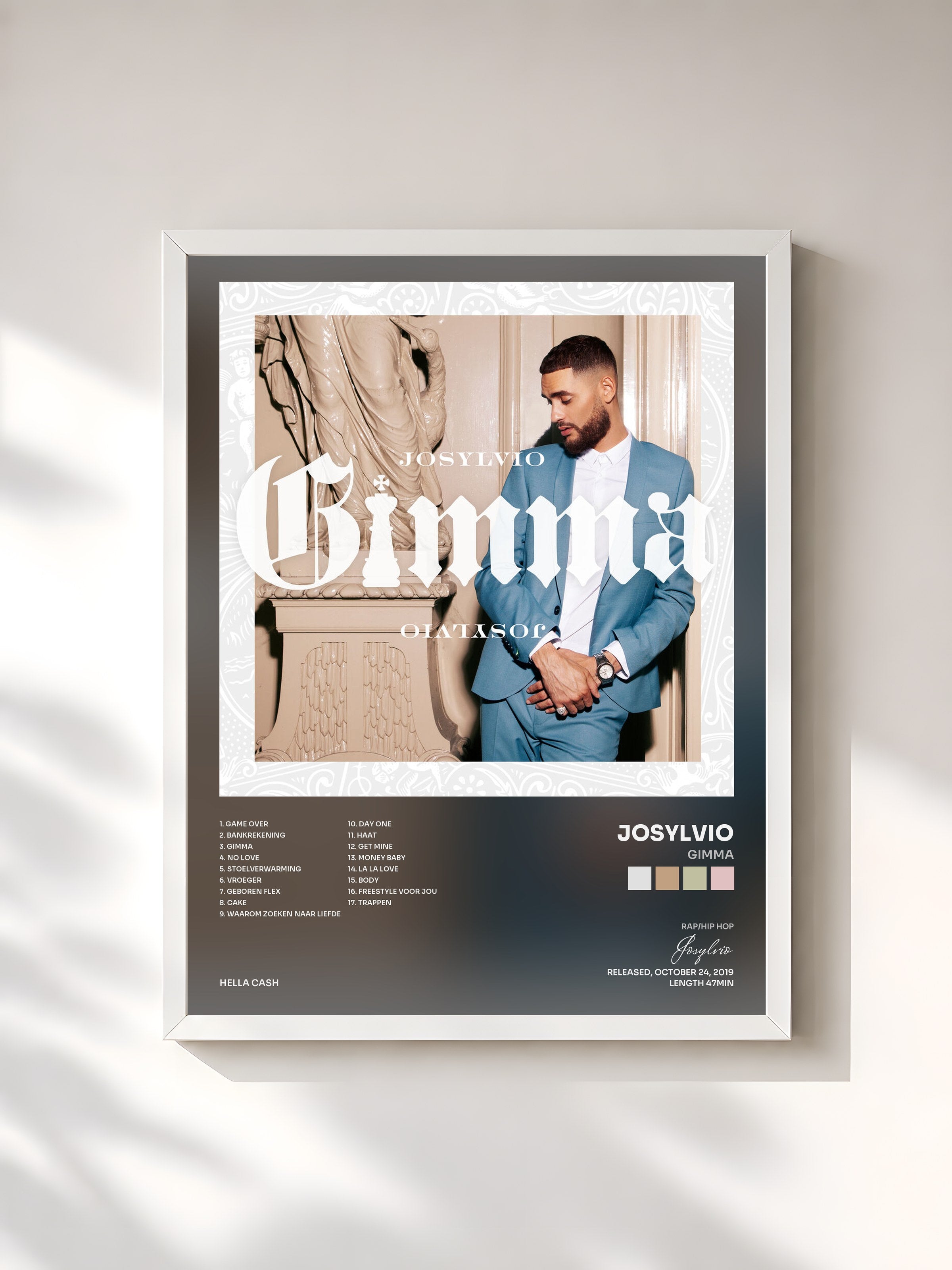 #blanc Tableau de l'album Gimma de Josylvio, cadre blanc, imprimé et encadré en France