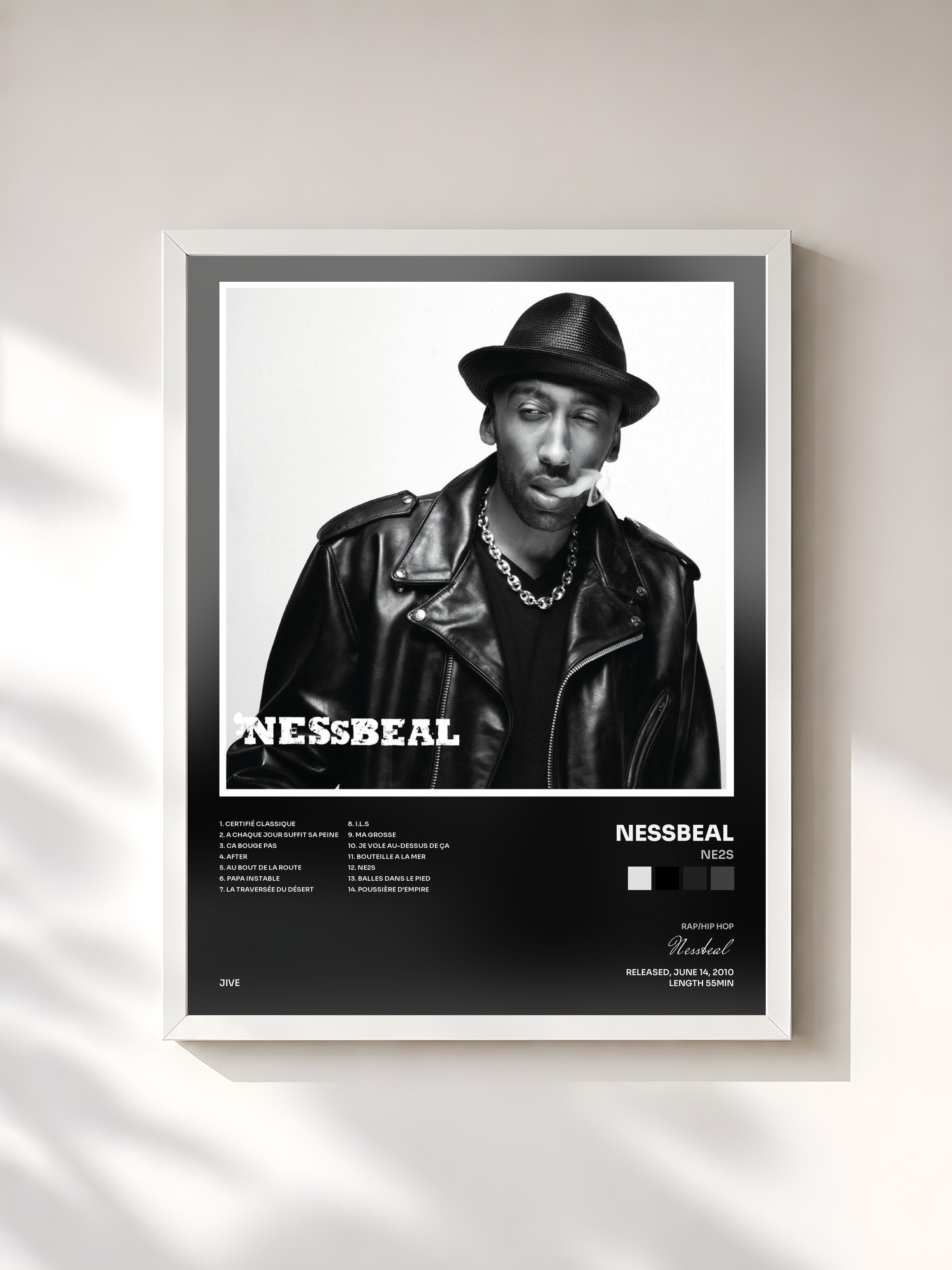 #blanc Tableau de l'album Ne2S de Nessbeal, cadre blanc, imprimé et encadré en France