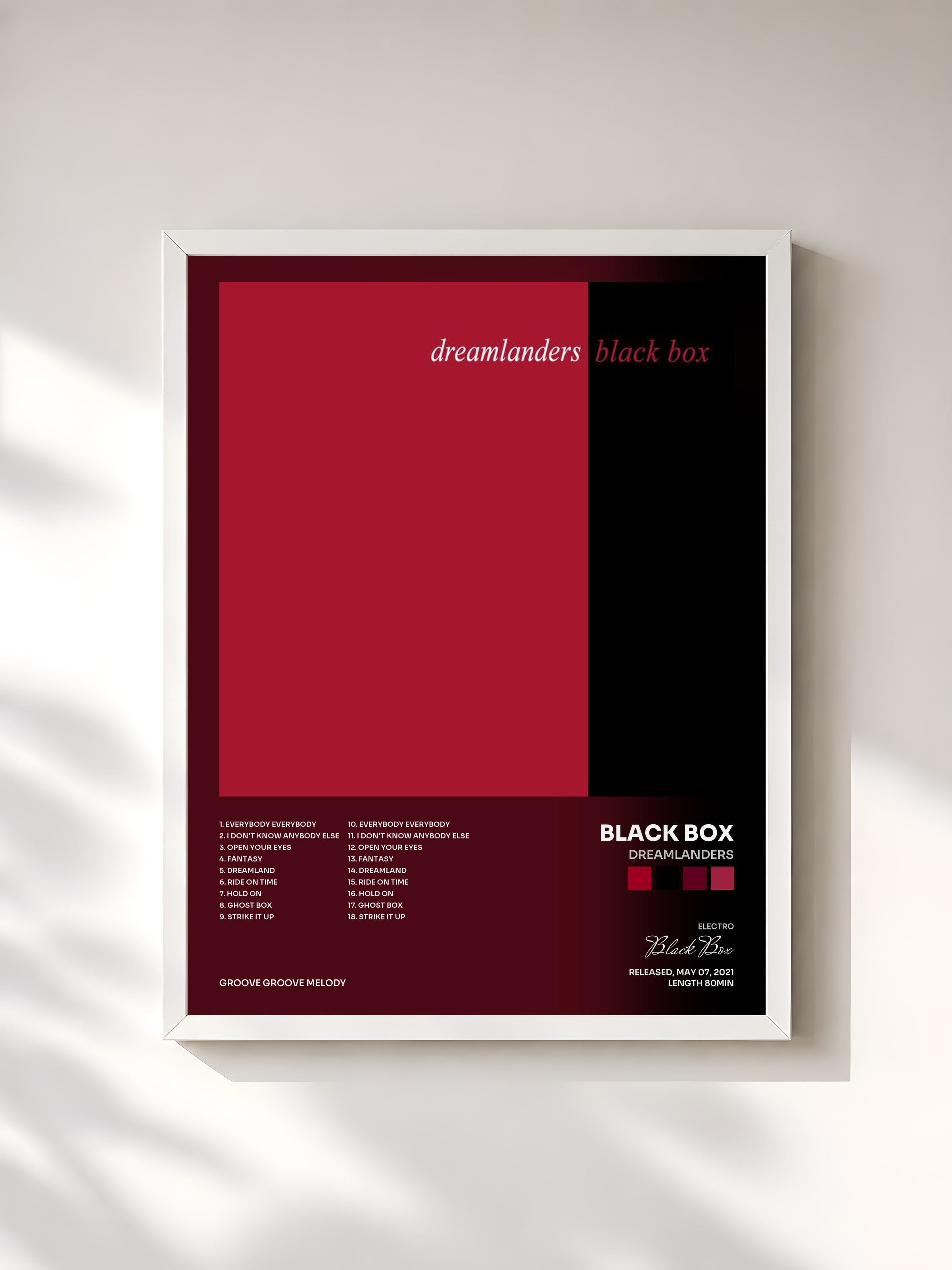 #blanc Tableau de l'album Dreamlanders de Black Box, cadre blanc, imprimé et encadré en France