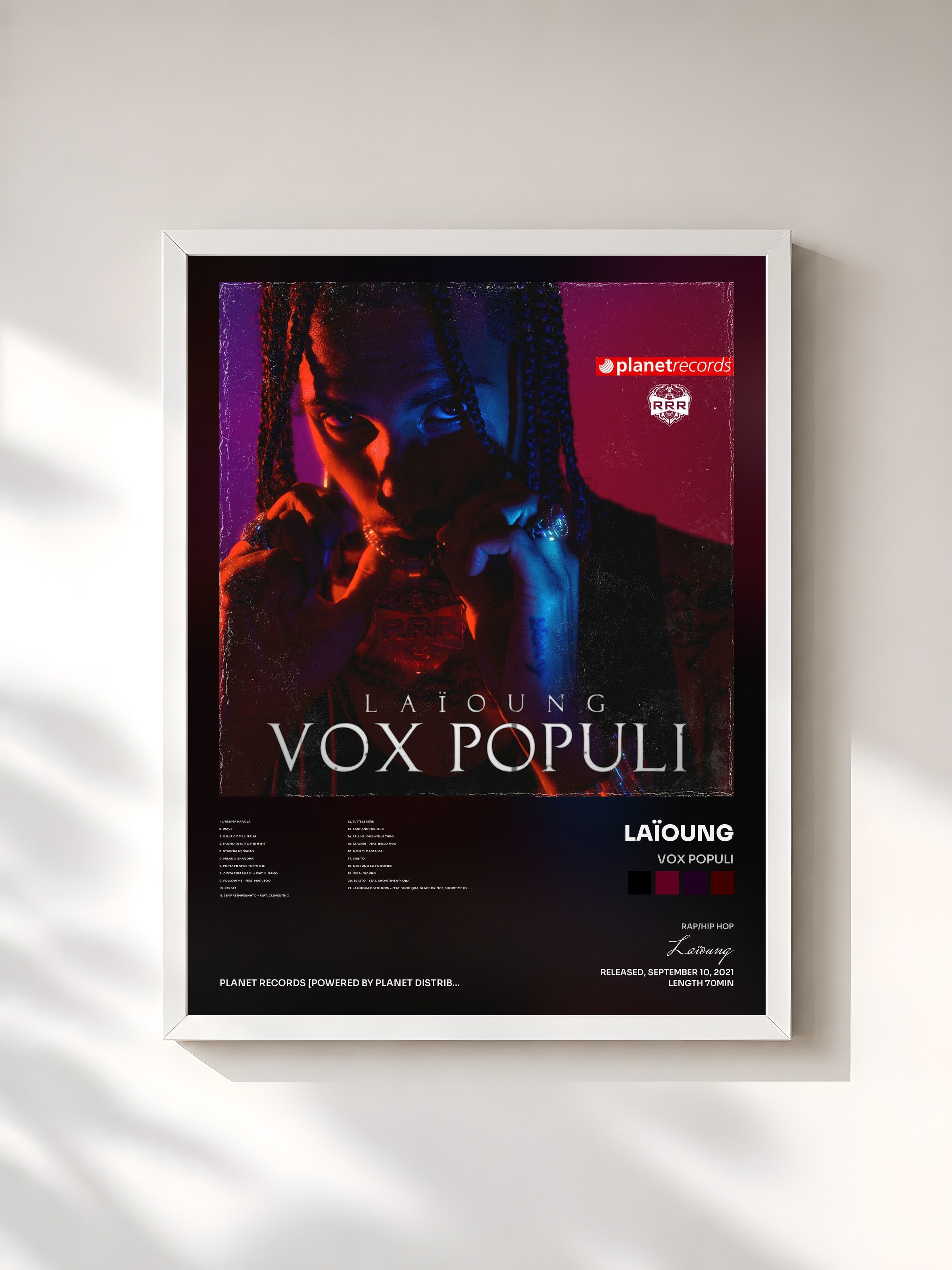 #blanc Tableau de l'album Vox Populi de Laïoung, cadre blanc, imprimé et encadré en France
