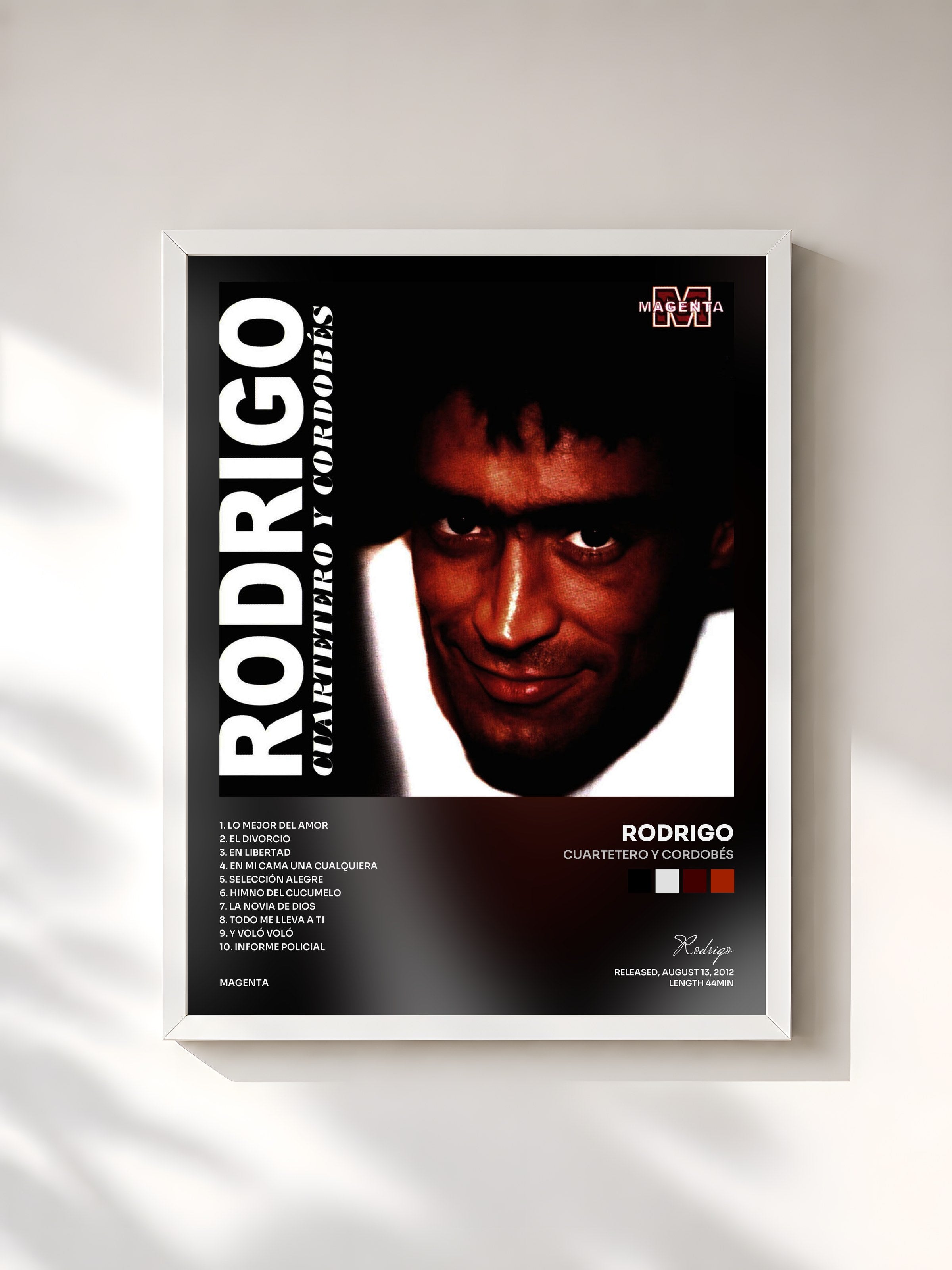 #blanc Tableau de l'album Cuartetero y Cordobés de Rodrigo, cadre blanc, imprimé et encadré en France