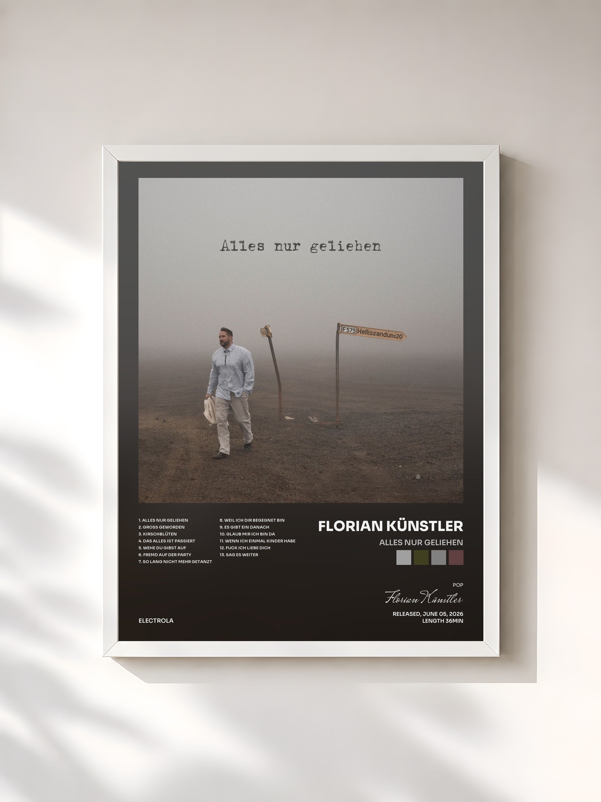 #blanc Tableau de l'album Alles nur geliehen de Florian Künstler, cadre blanc, imprimé et encadré en France