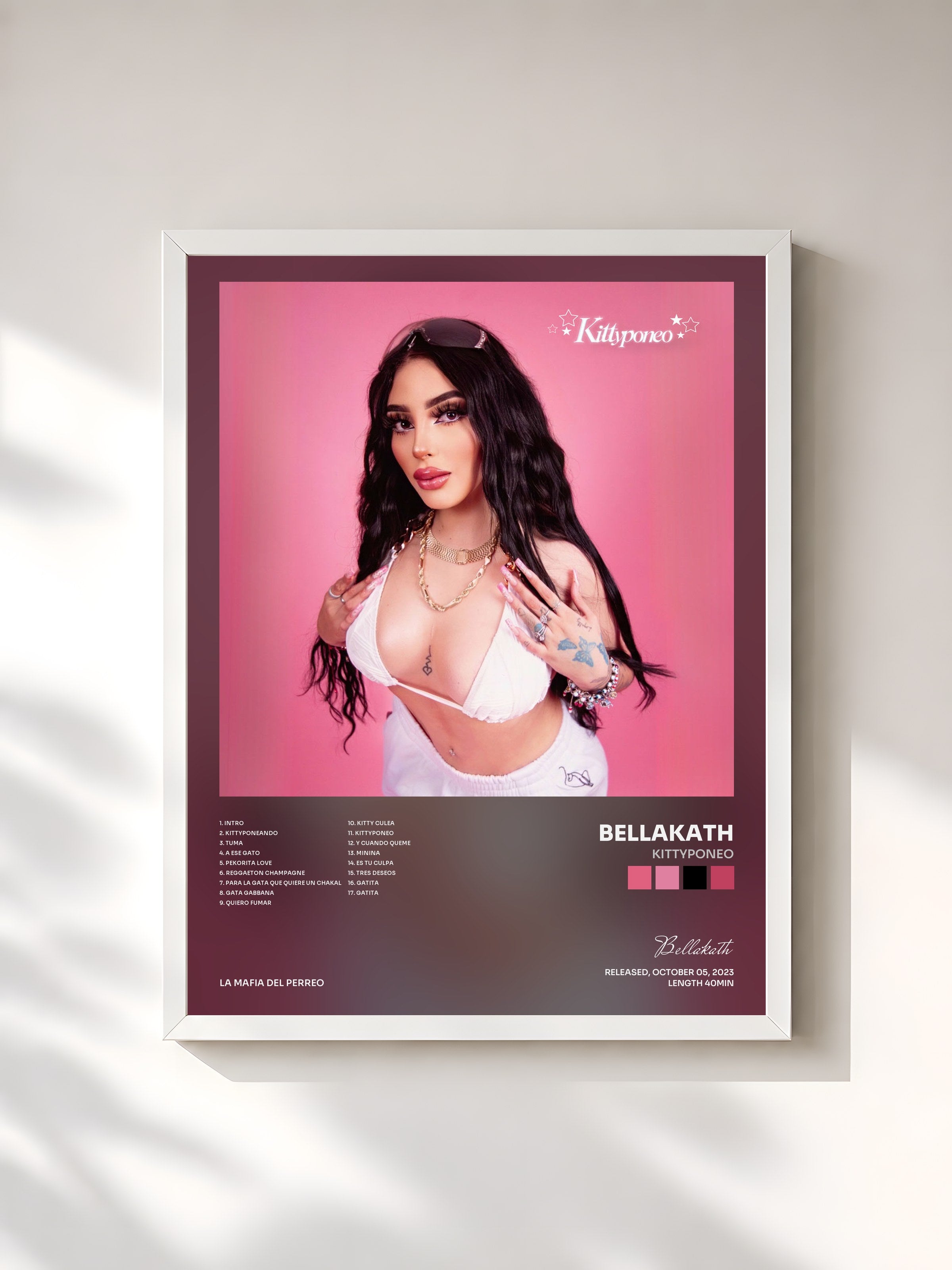 #blanc Tableau de l'album Kittyponeo de Bellakath, cadre blanc, imprimé et encadré en France