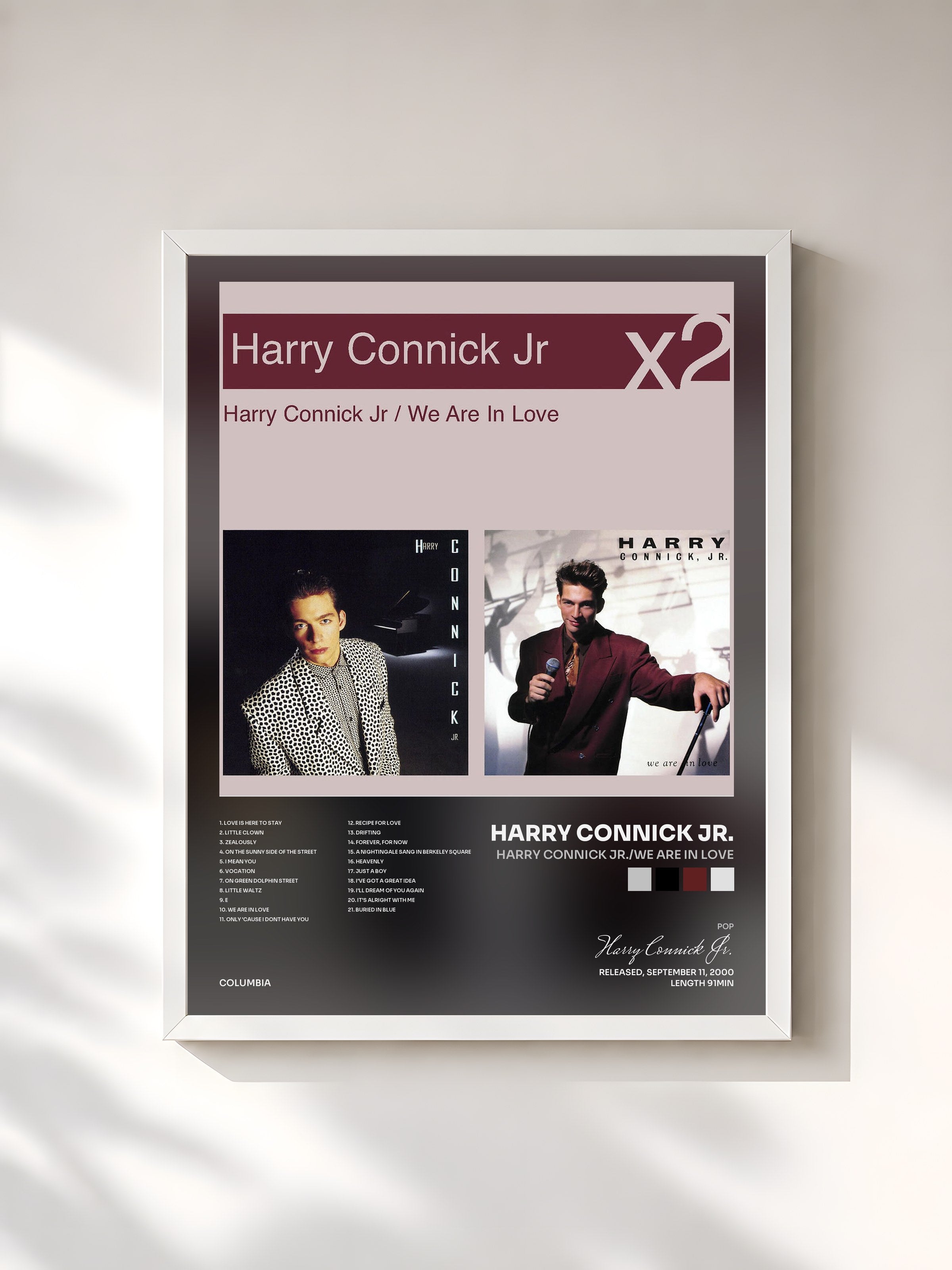 #blanc Tableau de l'album Harry Connick Jr./We Are In Love de Harry Connick Jr., cadre blanc, imprimé et encadré en France