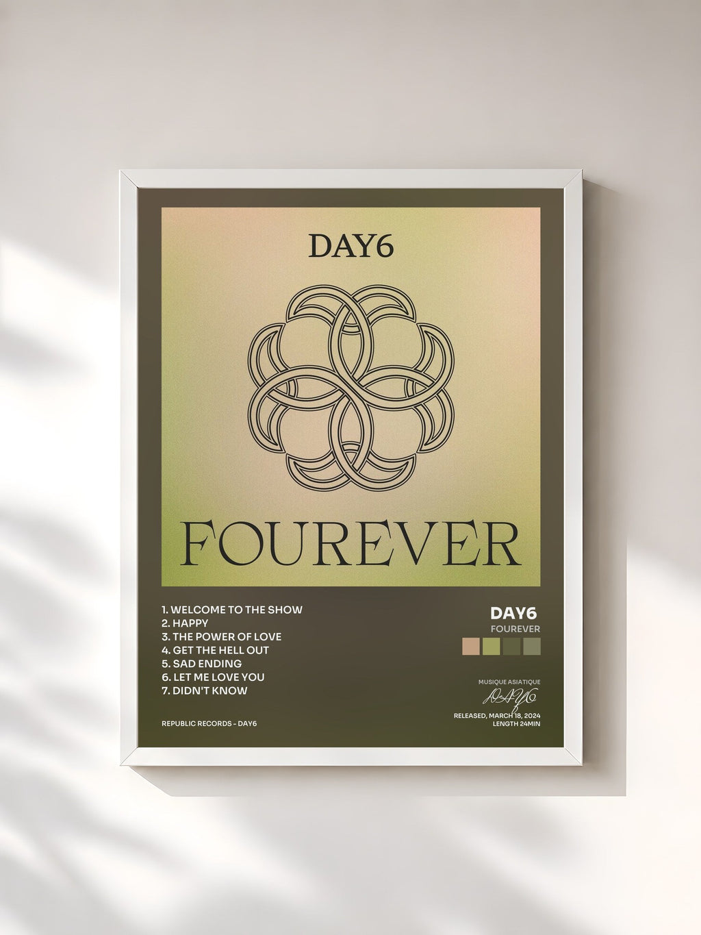#blanc Fourever von DAY6  als gerahmter Kunstdruck, weißer Rahmen, gedruckt und gerahmt in Frankreich