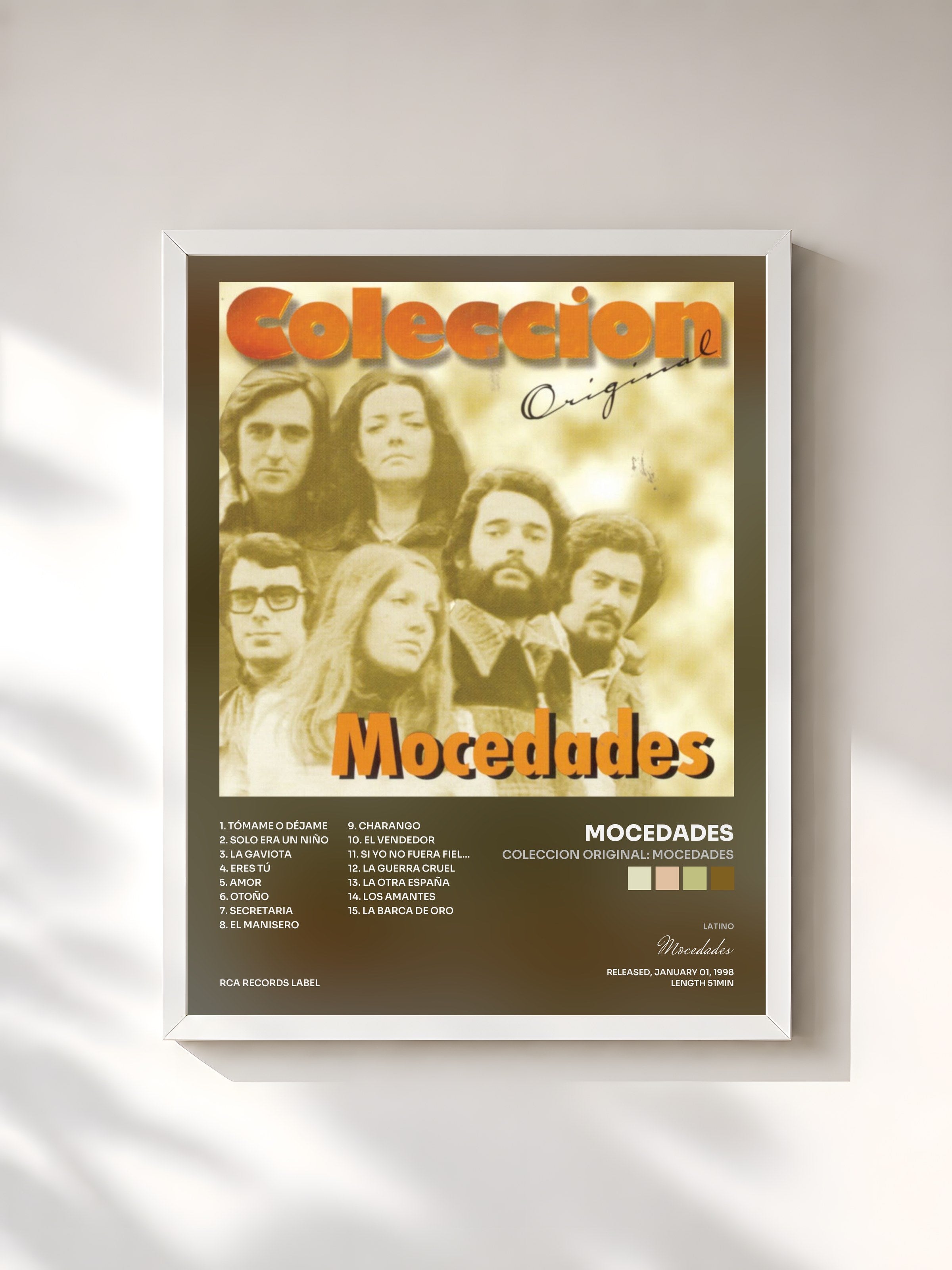 #blanc Tableau de l'album Coleccion Original: Mocedades de Mocedades, cadre blanc, imprimé et encadré en France
