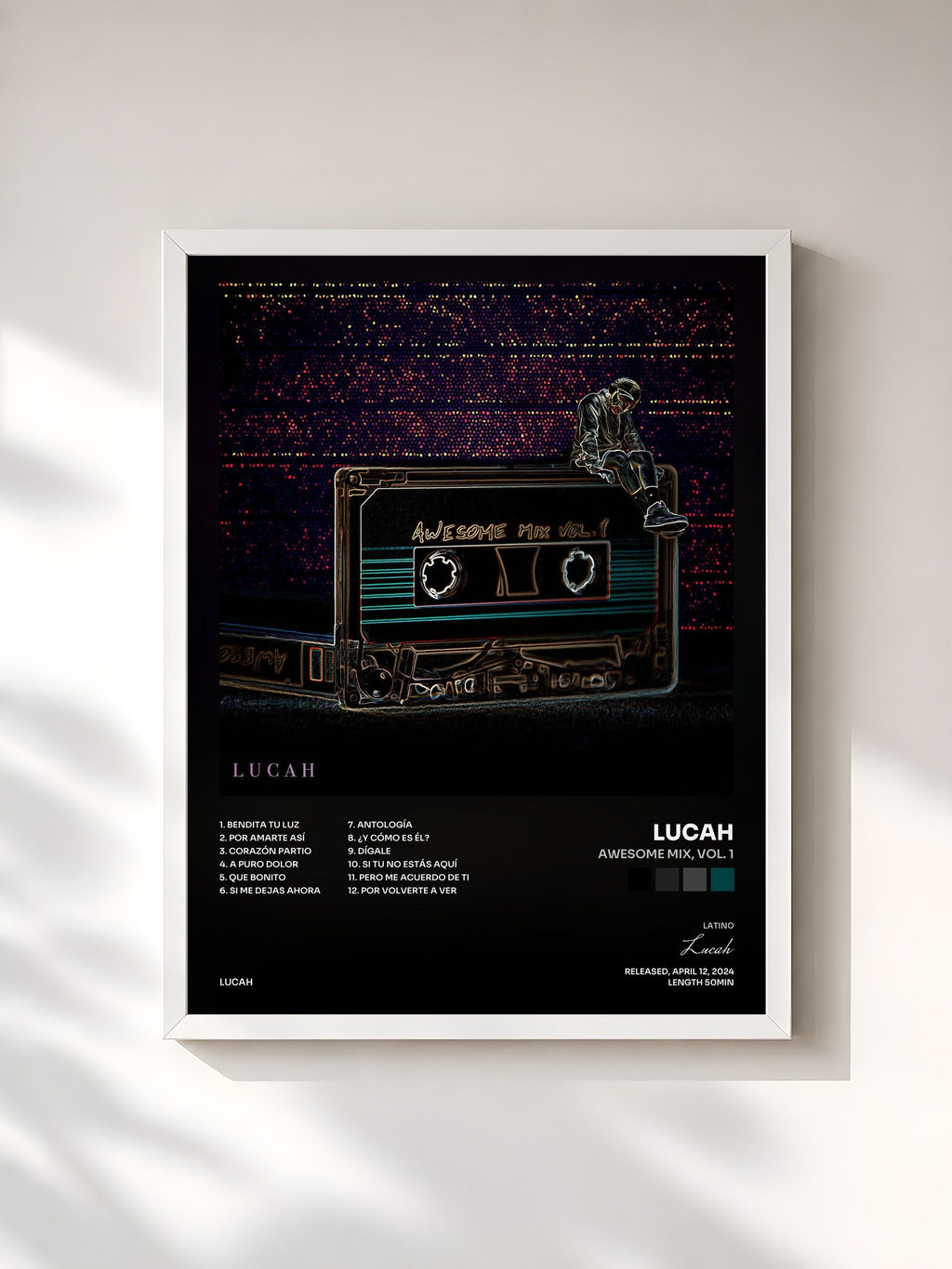 #blanc Awesome Mix, Vol. 1 von Lucah als gerahmter Kunstdruck, weißer Rahmen, gedruckt und gerahmt in Frankreich