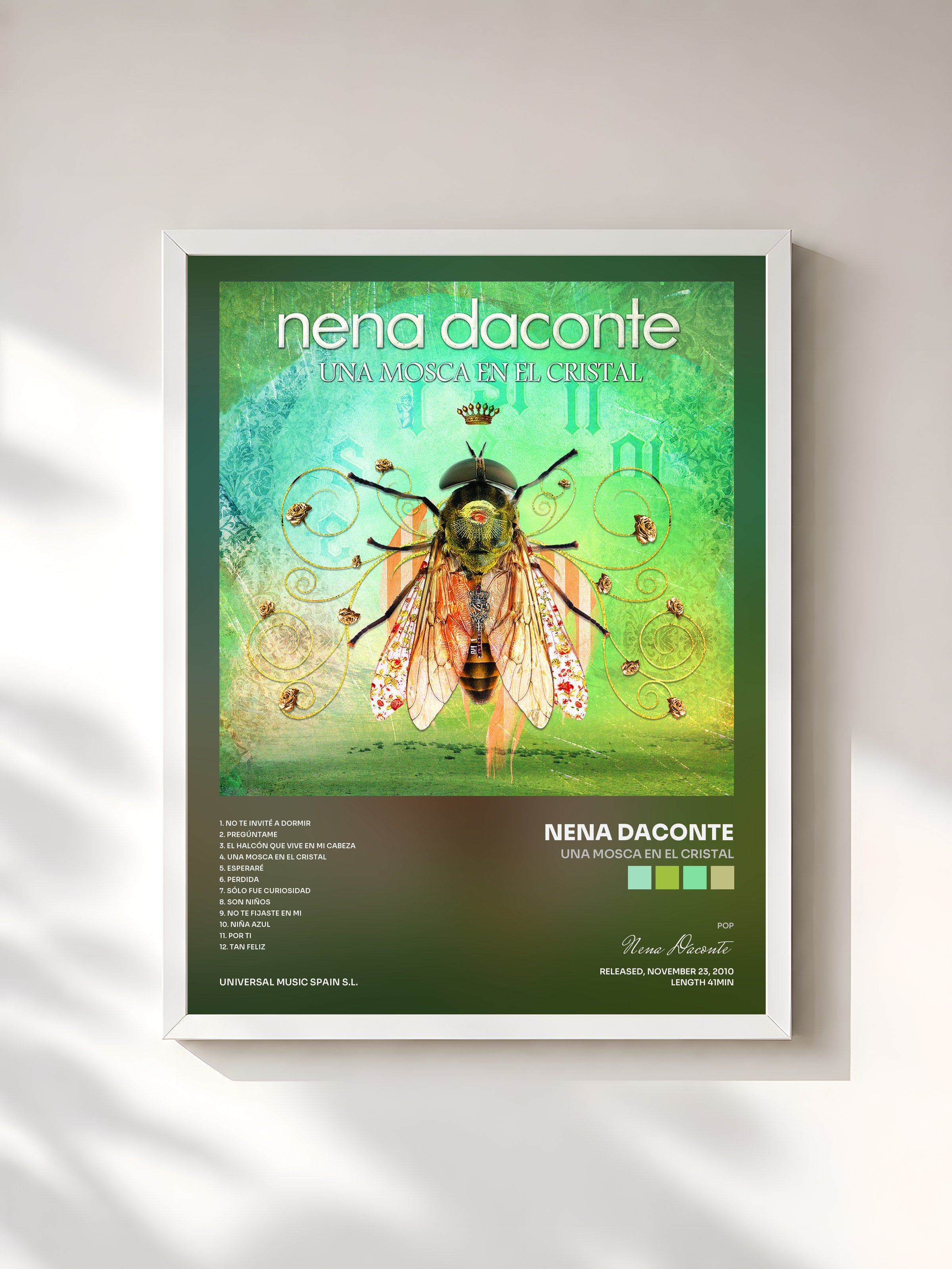 #blanc Tableau de l'album Una Mosca En El Cristal de Nena Daconte, cadre blanc, imprimé et encadré en France