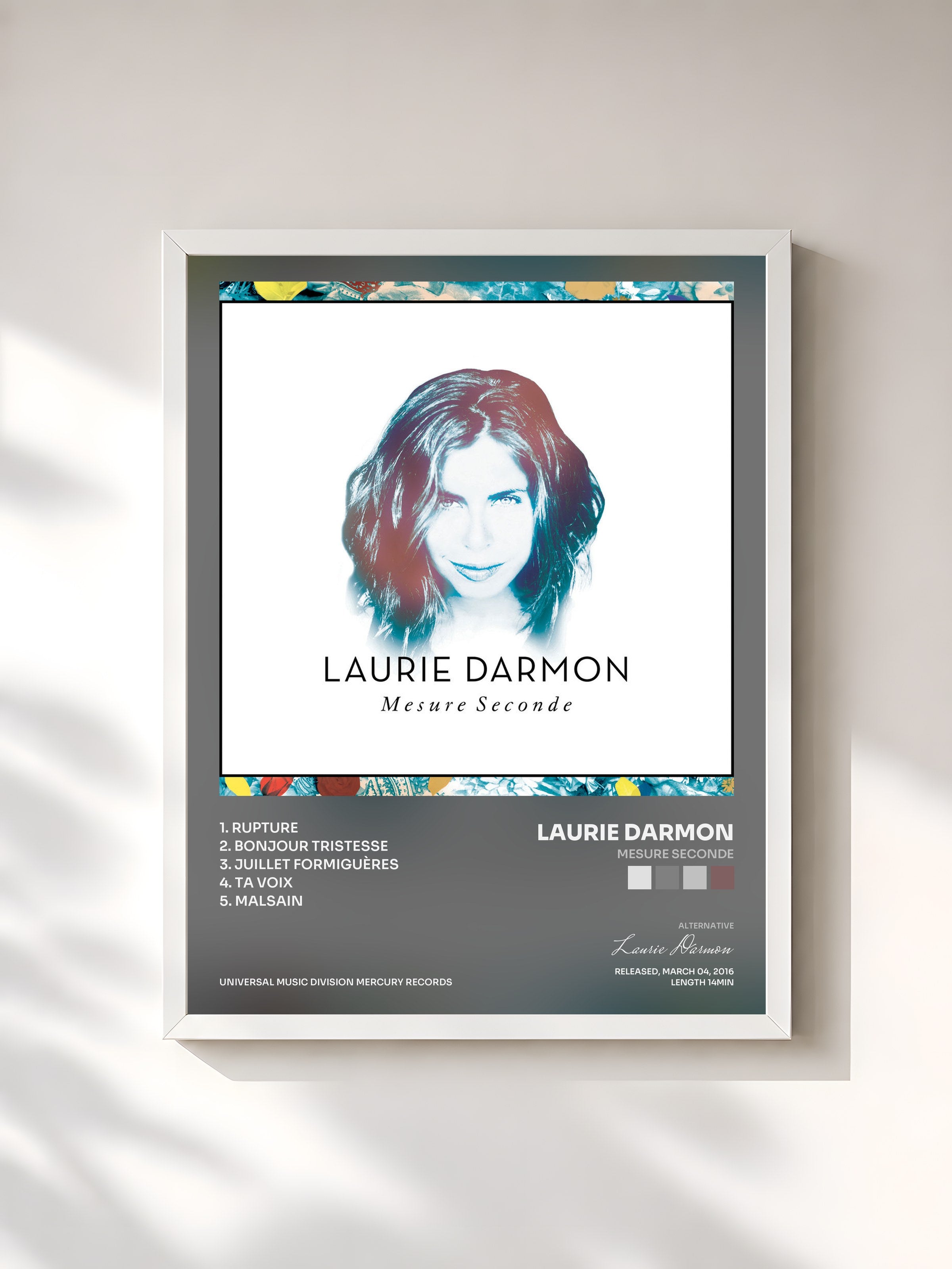 #blanc Tableau de l'album Mesure seconde de Laurie Darmon, cadre blanc, imprimé et encadré en France