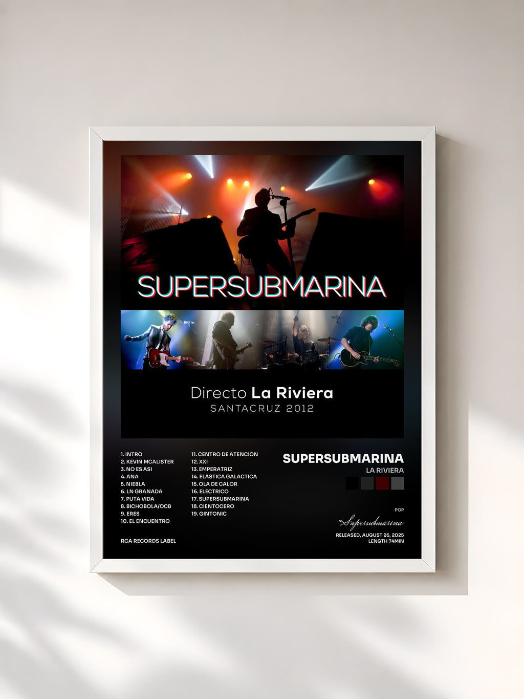 #blanc Tableau de l'album La Riviera de Supersubmarina, cadre blanc, imprimé et encadré en France