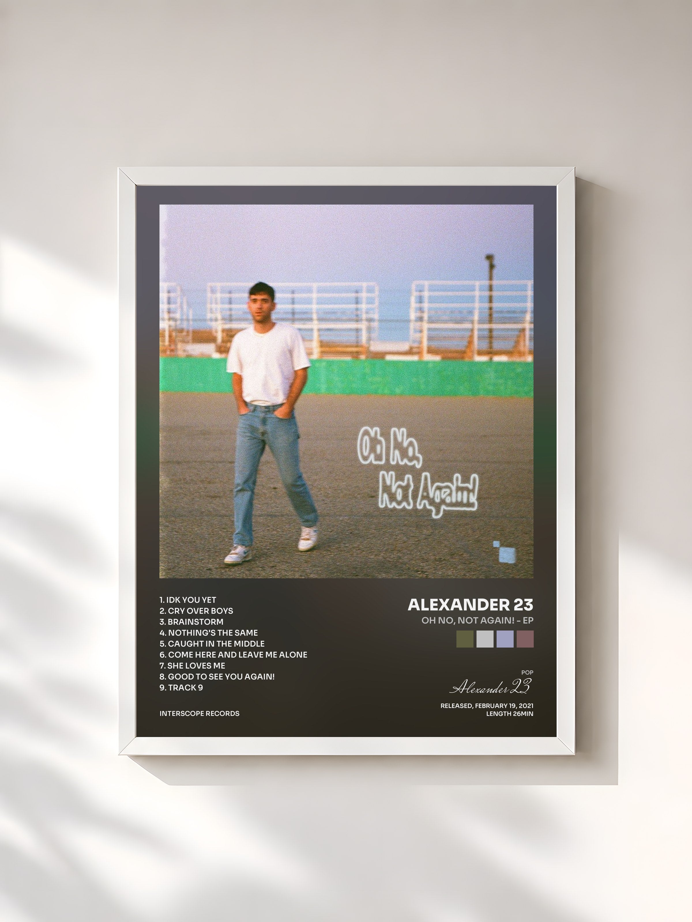 #blanc Tableau de l'album Oh No, Not Again! - EP de Alexander 23, cadre blanc, imprimé et encadré en France
