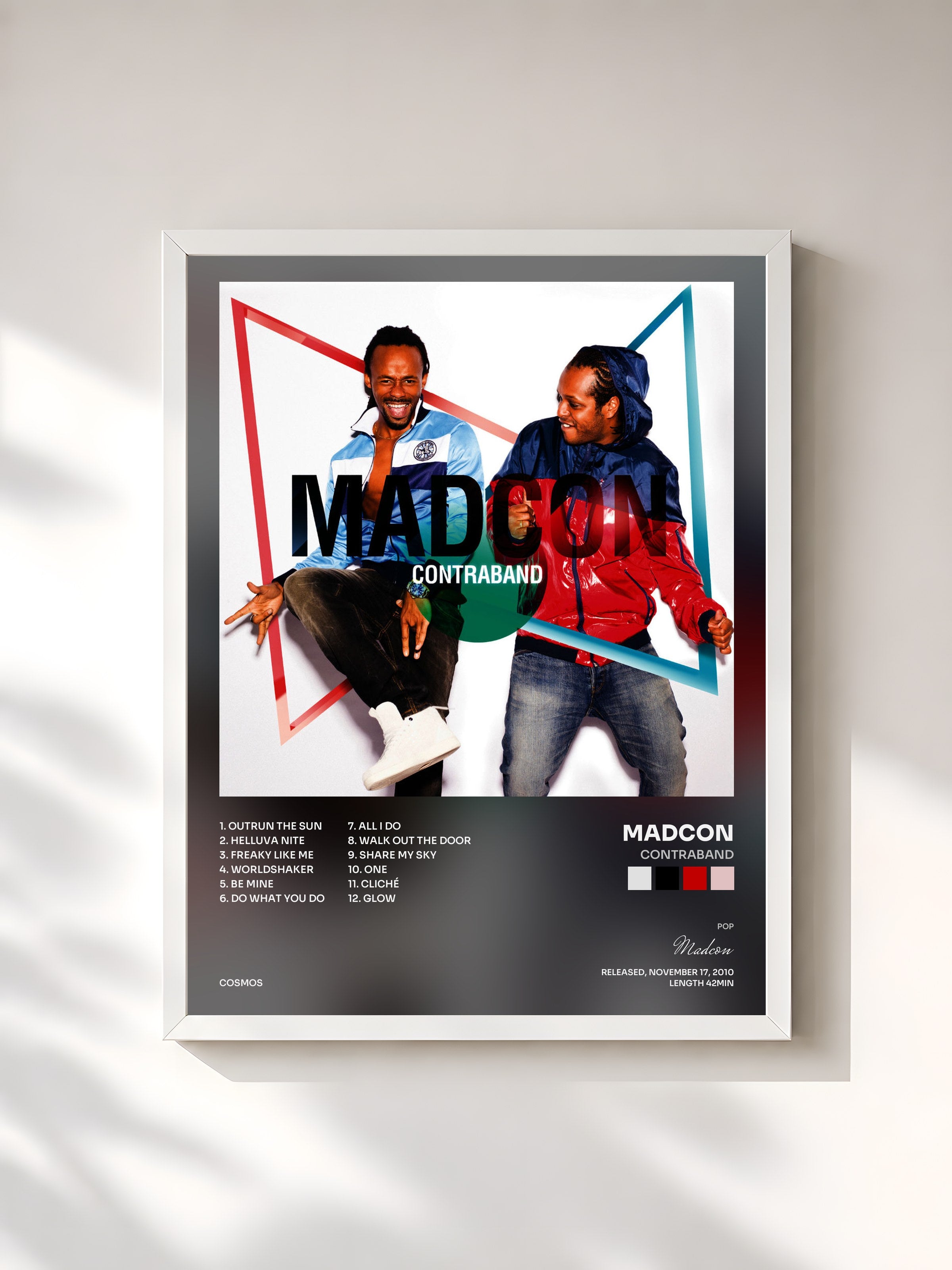 #blanc Tableau de l'album Contraband de Madcon, cadre blanc, imprimé et encadré en France