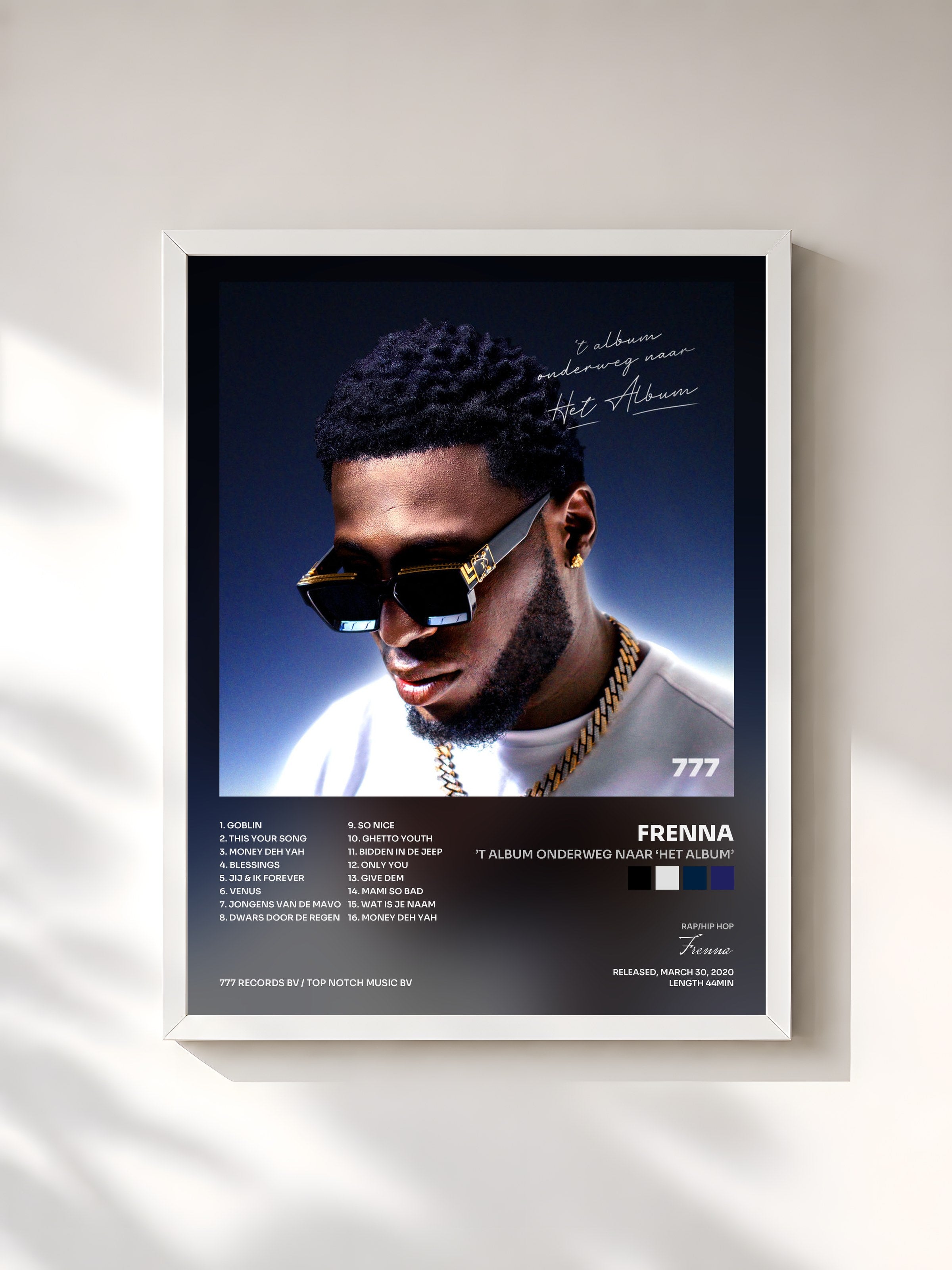 #blanc Tableau de l'album ’t album onderweg naar ‘Het Album’ de Frenna, cadre blanc, imprimé et encadré en France