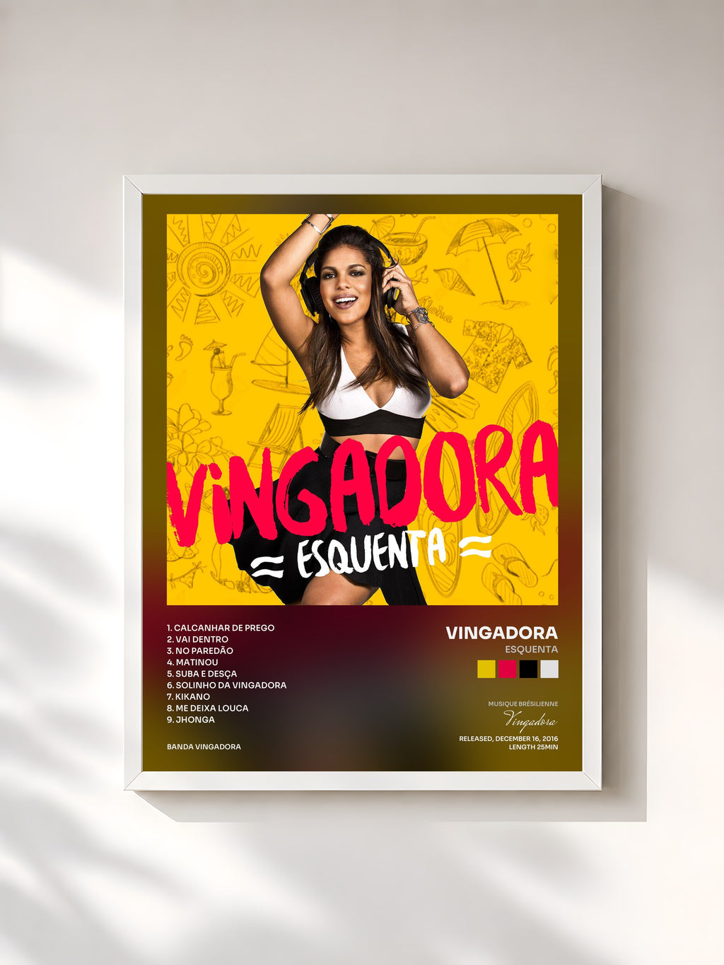 #blanc Tableau de l'album Esquenta de Vingadora, cadre blanc, imprimé et encadré en France