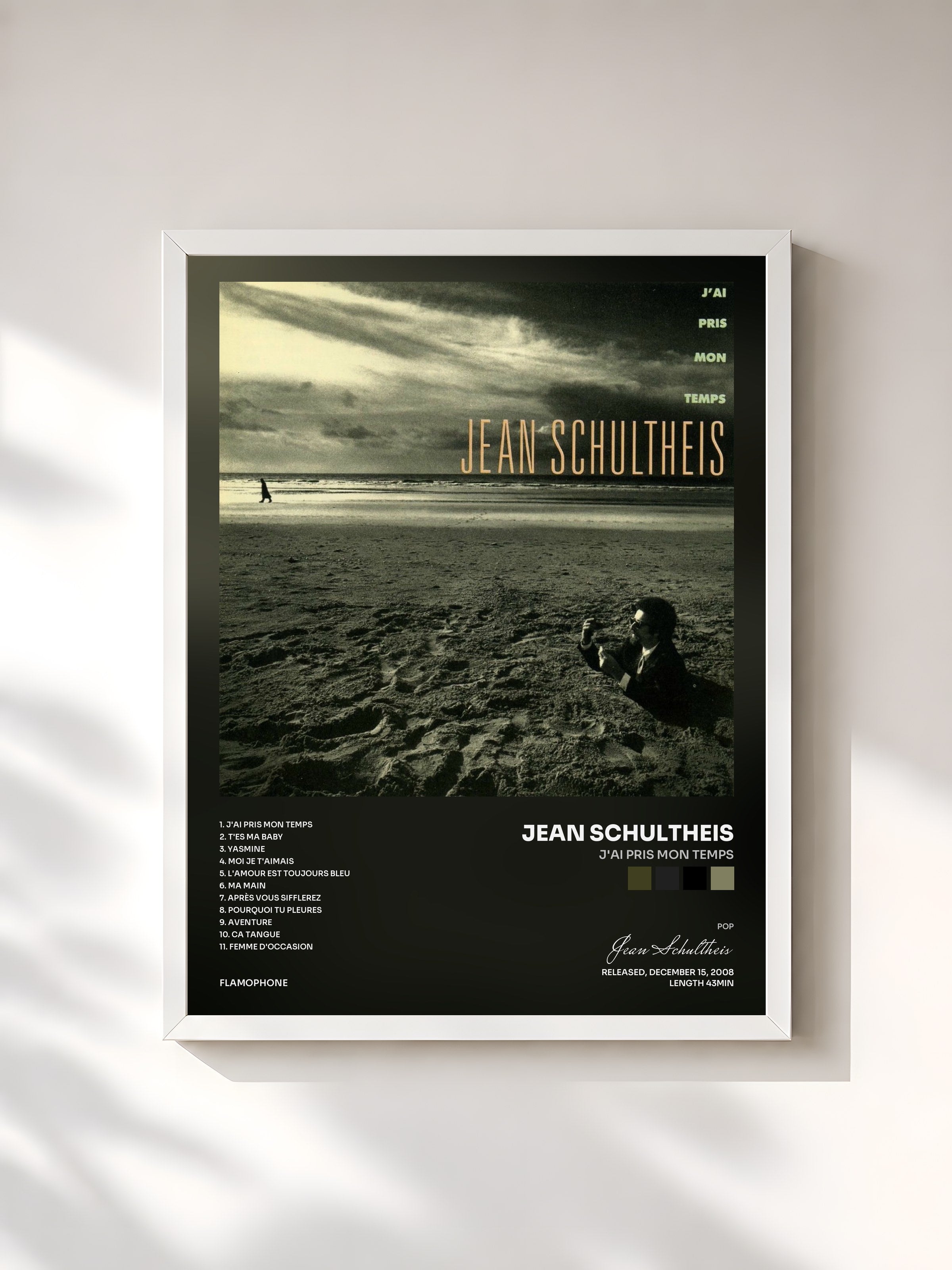 #blanc Tableau de l'album J'ai pris mon temps de Jean Schultheis, cadre blanc, imprimé et encadré en France