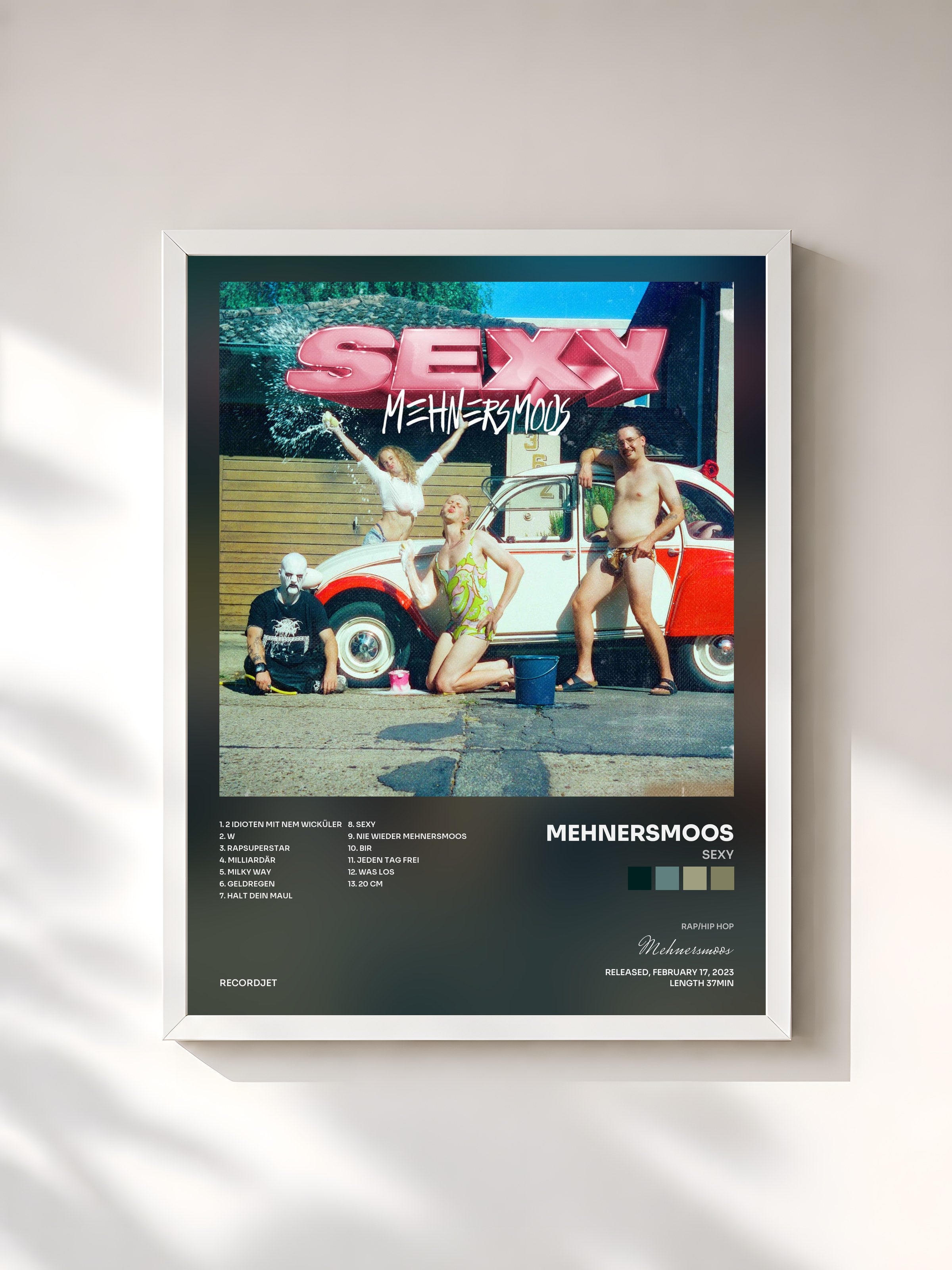 #blanc Tableau de l'album Sexy de Mehnersmoos, cadre blanc, imprimé et encadré en France
