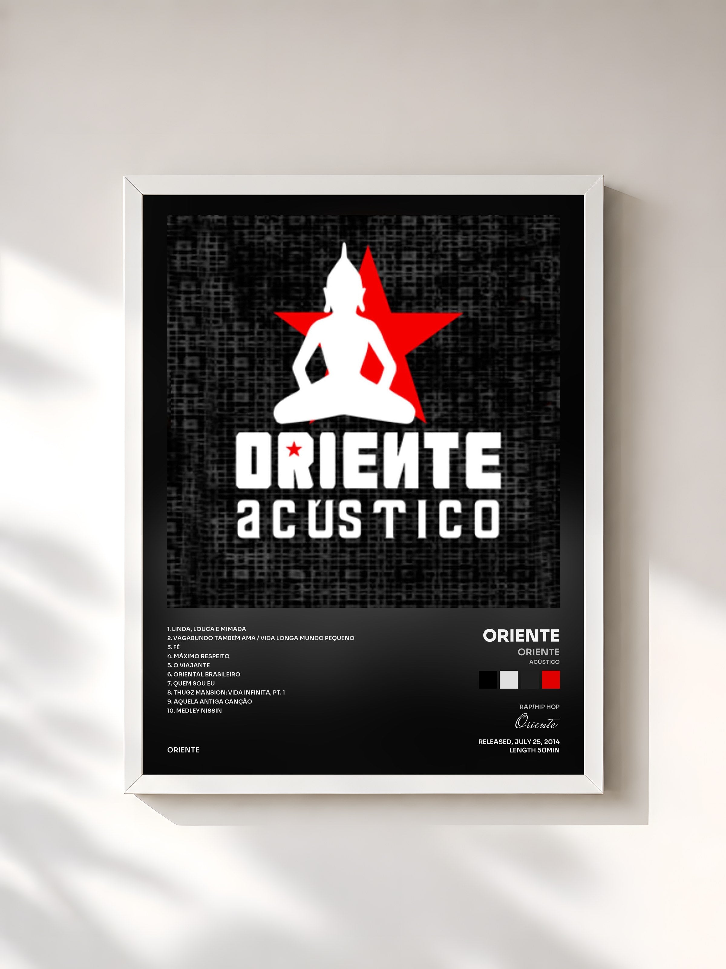 #blanc Tableau de l'album Oriente (Acústico) de Oriente, cadre blanc, imprimé et encadré en France