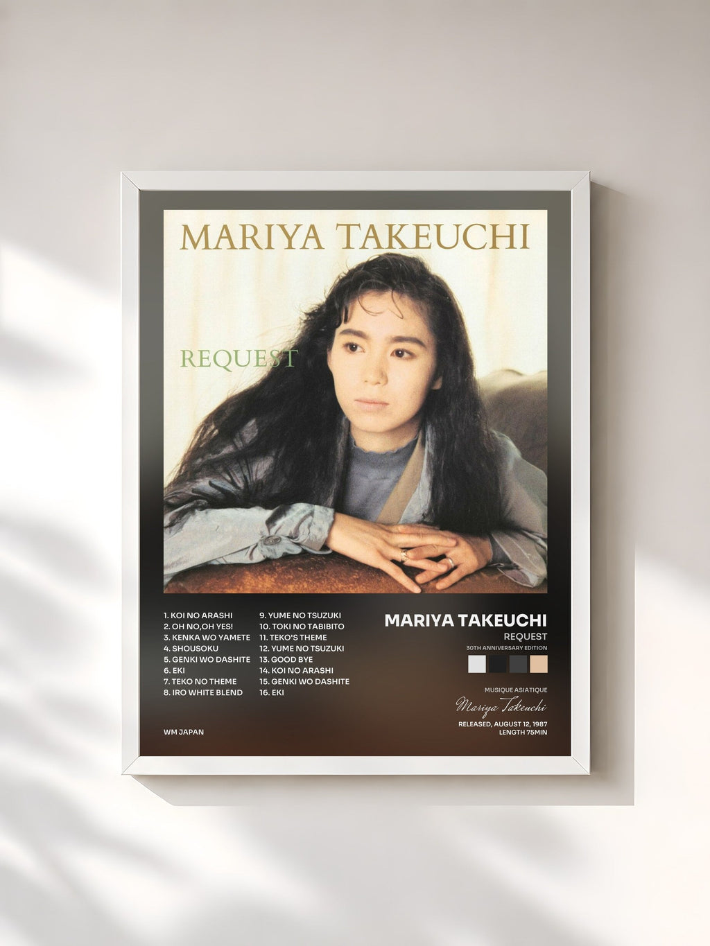 #blanc REQUEST (30th Anniversary Edition) by Mariya Takeuchi as a framed art print, white frame, printed and framed in France