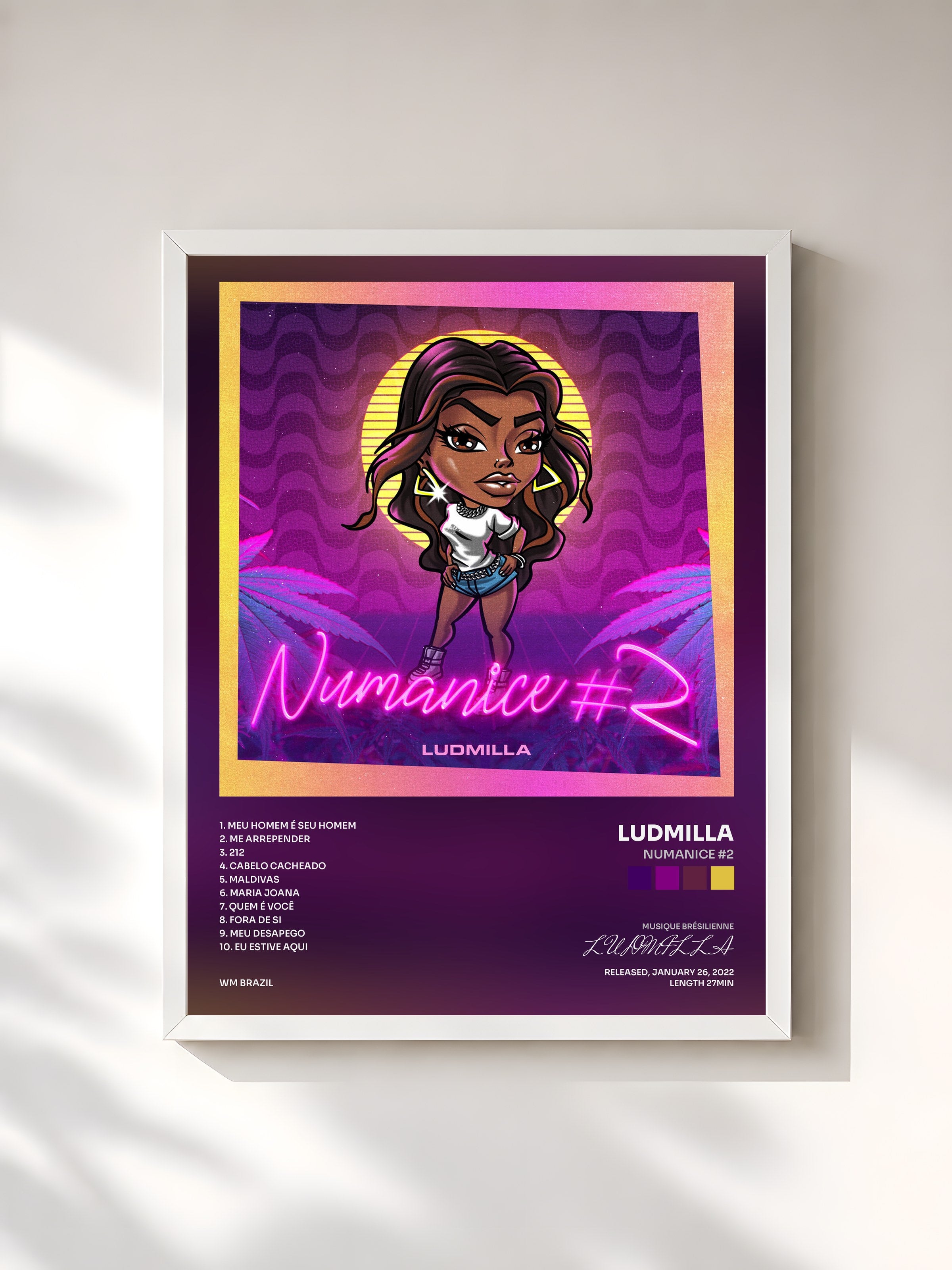 #blanc Tableau de l'album Numanice #2 de LUDMILLA, cadre blanc, imprimé et encadré en France