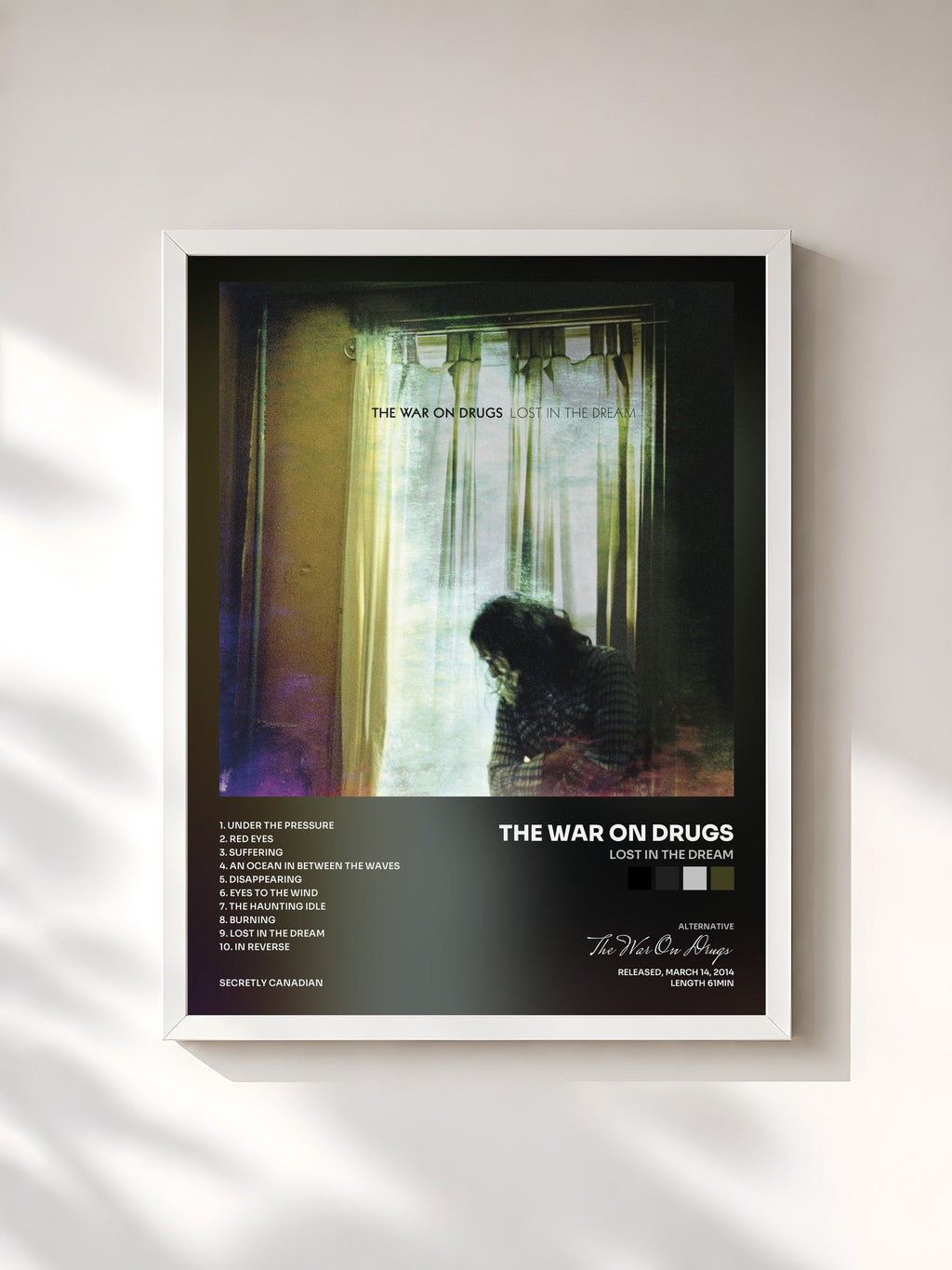 #blanc Lost In The Dream di The War On Drugs in stampa incorniciata, cornice bianca, stampata e incorniciata in Francia
