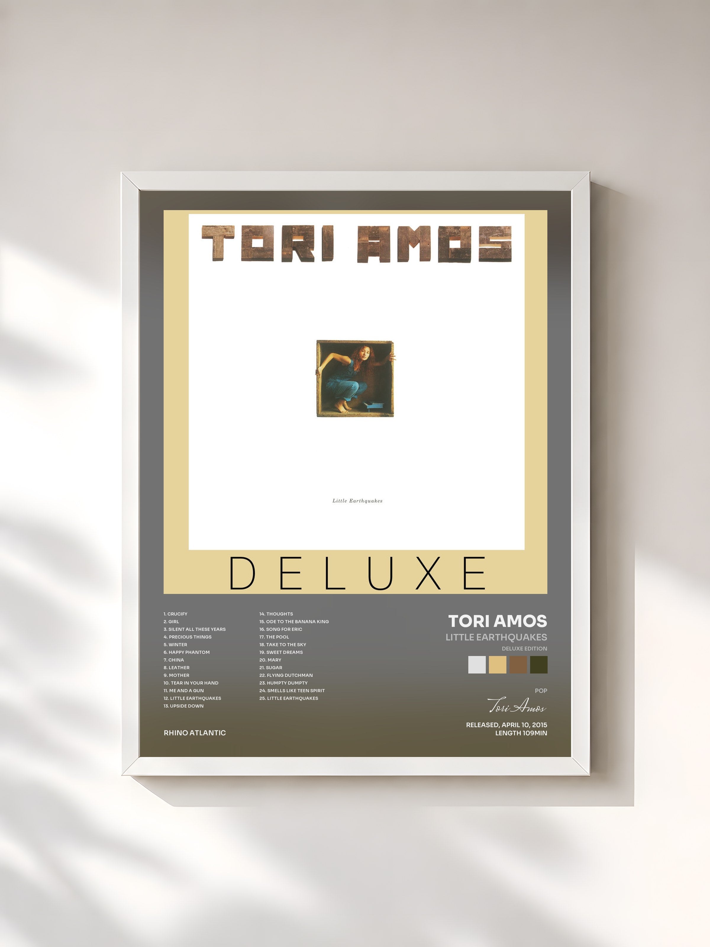 #blanc Tableau de l'album Little Earthquakes (Deluxe Edition) de Tori Amos, cadre blanc, imprimé et encadré en France