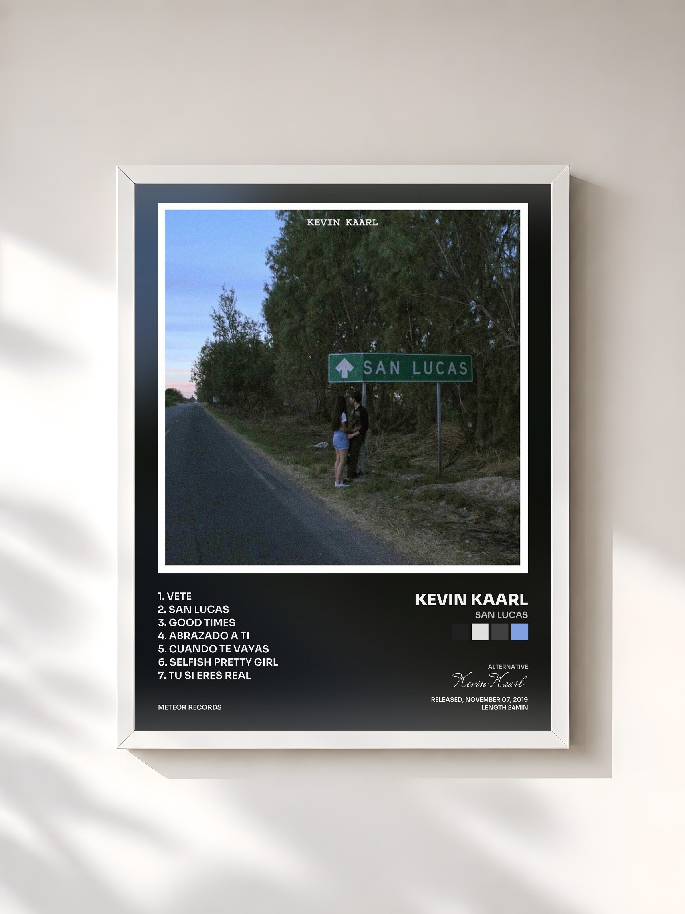 #blanc Tableau de l'album San Lucas de Kevin Kaarl, cadre blanc, imprimé et encadré en France