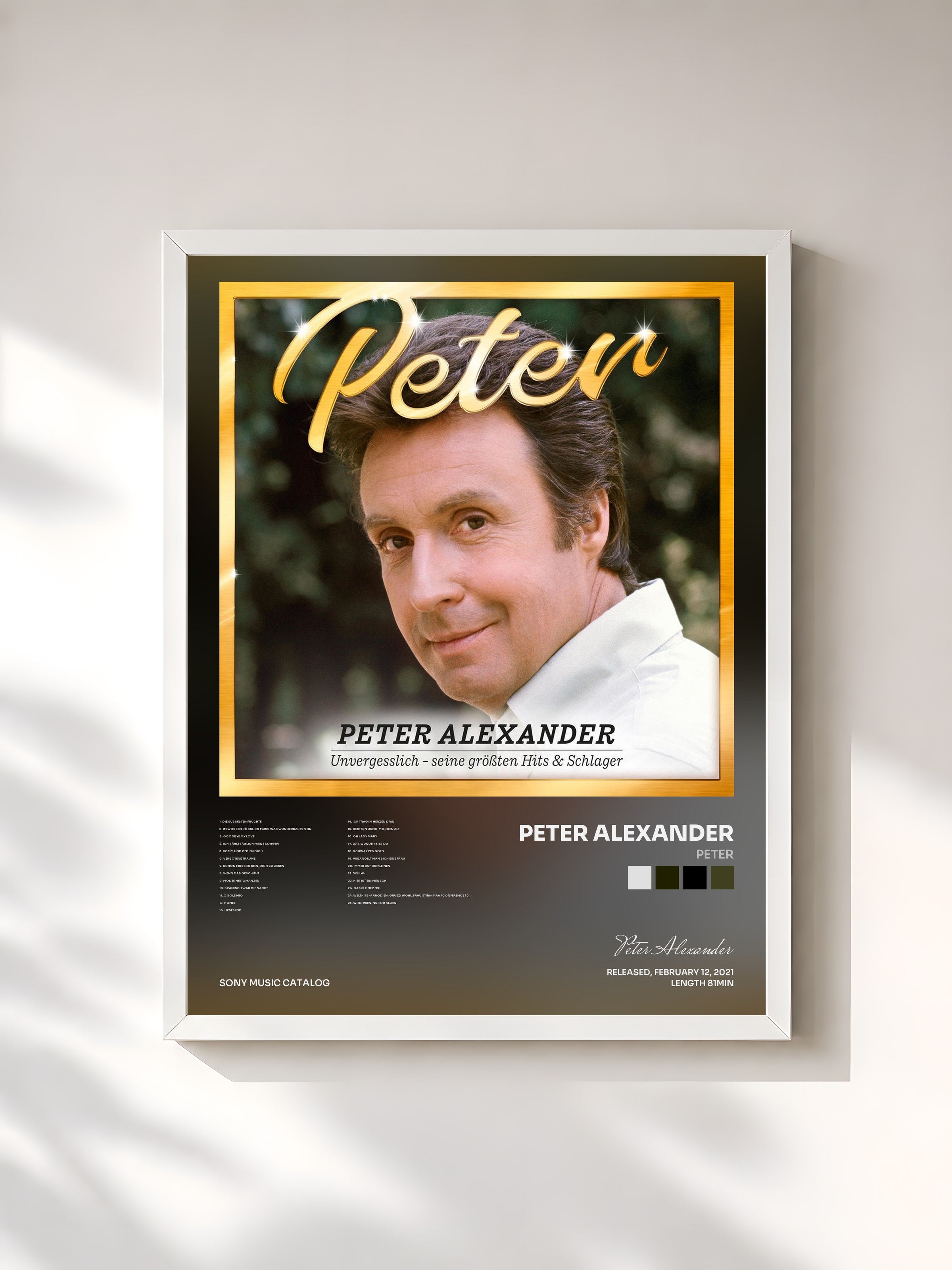 #blanc Tableau de l'album Peter de Peter Alexander, cadre blanc, imprimé et encadré en France