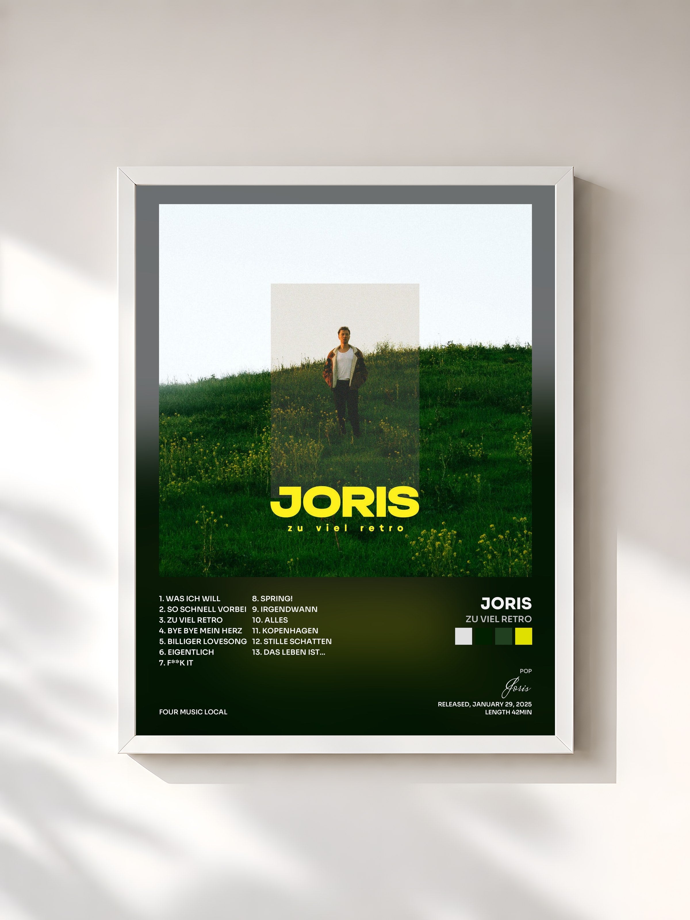 #blanc Tableau de l'album zu viel retro de Joris, cadre blanc, imprimé et encadré en France