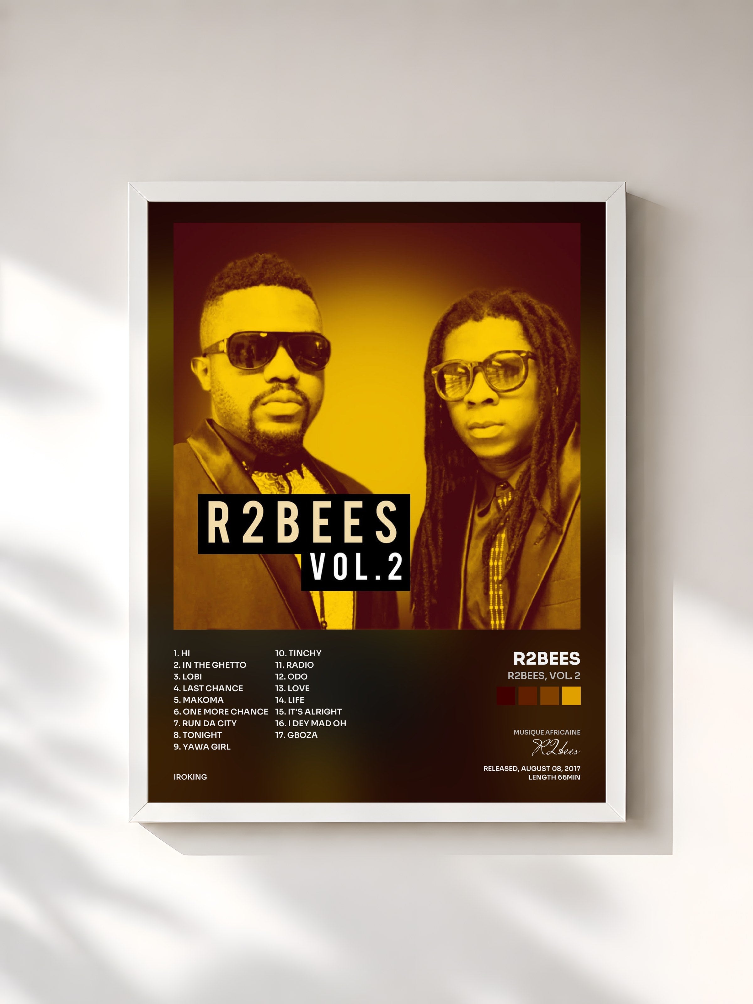 #blanc Tableau de l'album R2Bees, Vol. 2 de R2bees, cadre blanc, imprimé et encadré en France