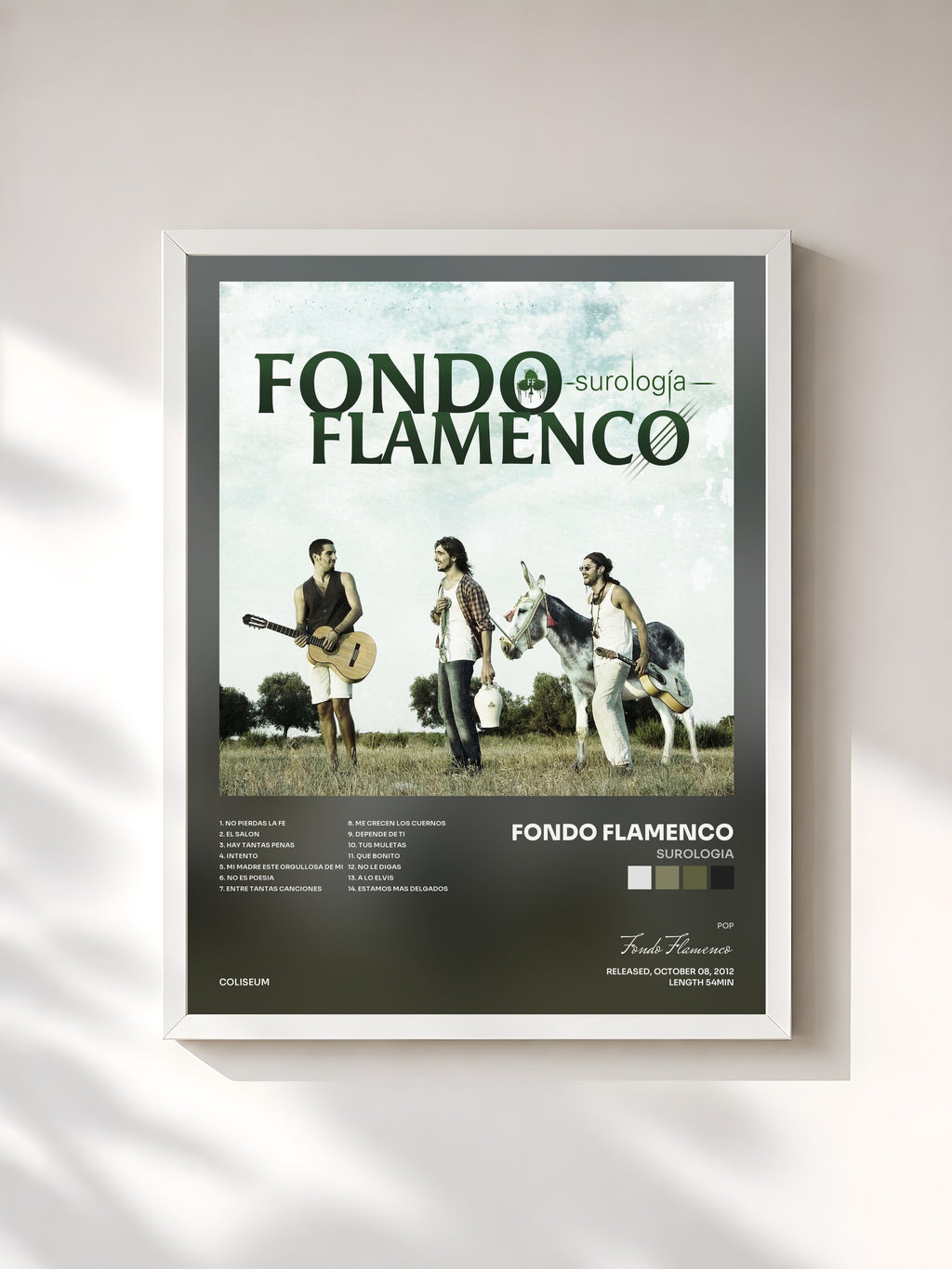 #blanc Surologia by Fondo Flamenco as a framed art print, white frame, printed and framed in France